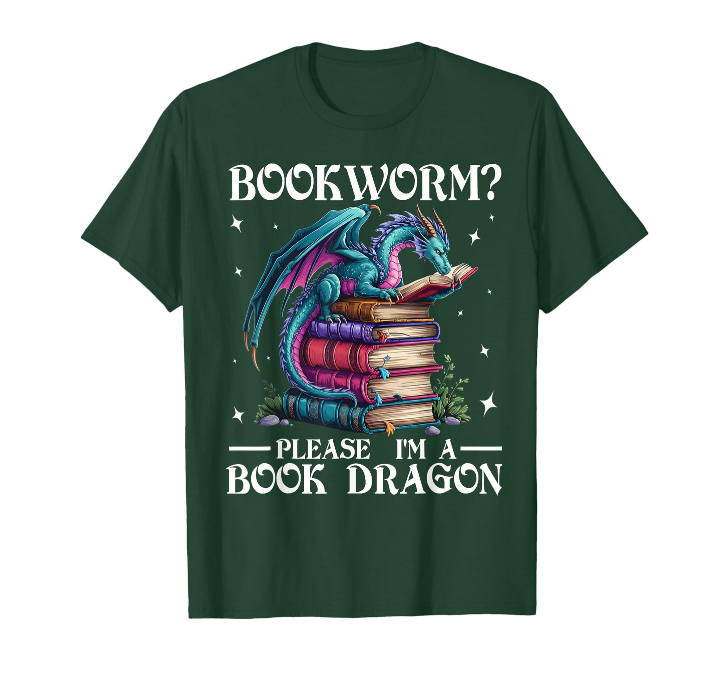 Bookworm Please I'm A Book Dragon Funny Blue Dragon T-Shirt