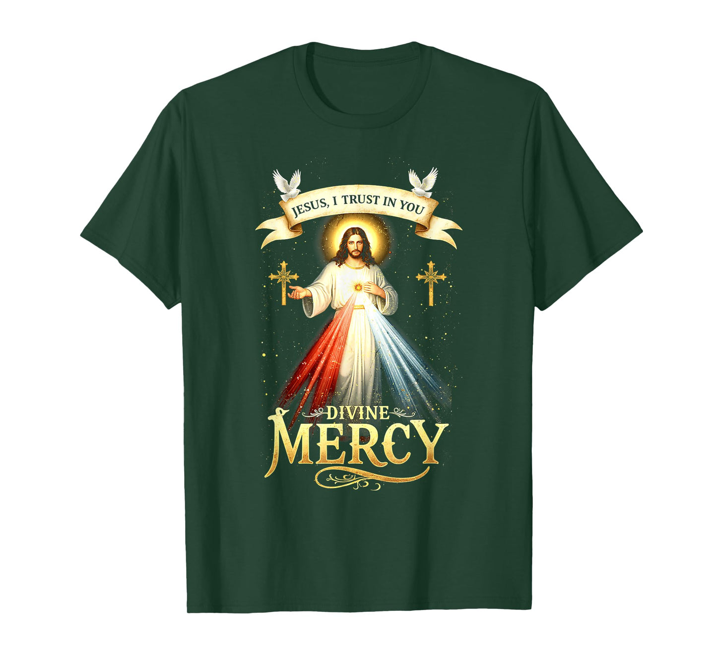 Jesus I Trust In You Divine Mercy Catholic Christian Jesus T-Shirt