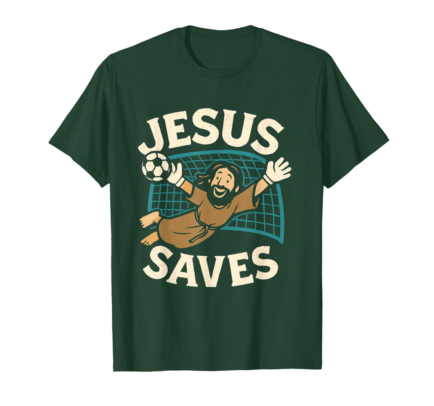 Jesus Saves I Christian Faith I Jesus Soccer Goalkeeper T-Shirt