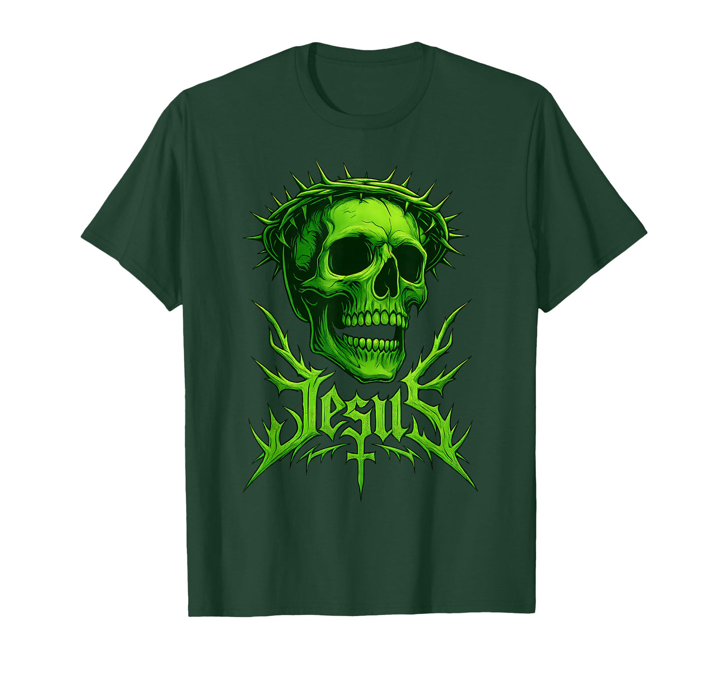 Jesus Skull Crown Christian Gothic Christcore Metal Style T-Shirt