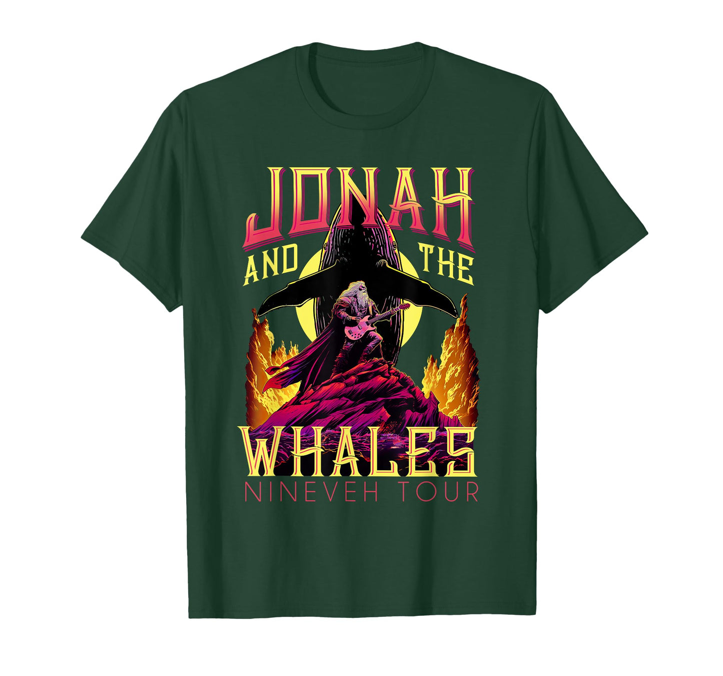 Christian Shirt for Men Jonah and Whales Funny Vintage Rock T-Shirt