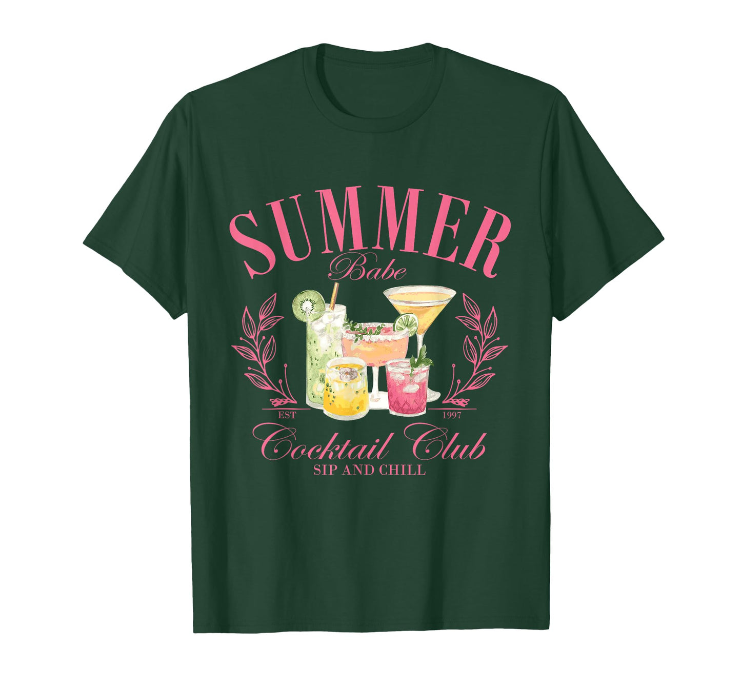 Summer Babe Cocktail Club Sip and Chill Desig T-Shirt