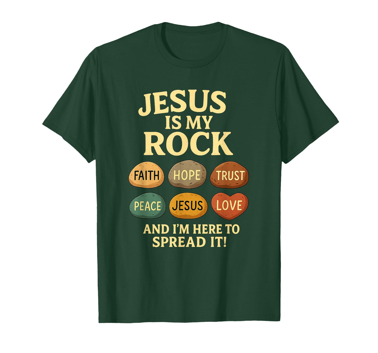Jesus is My Rock Christian Faith Bible Verse Shirt T-Shirt