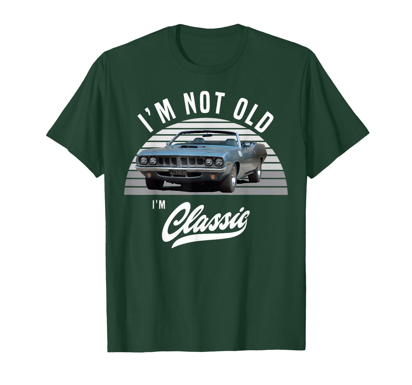 1971 Cuda Plymouth Barracuda Convertible Vintage Cars T-Shirt, Small