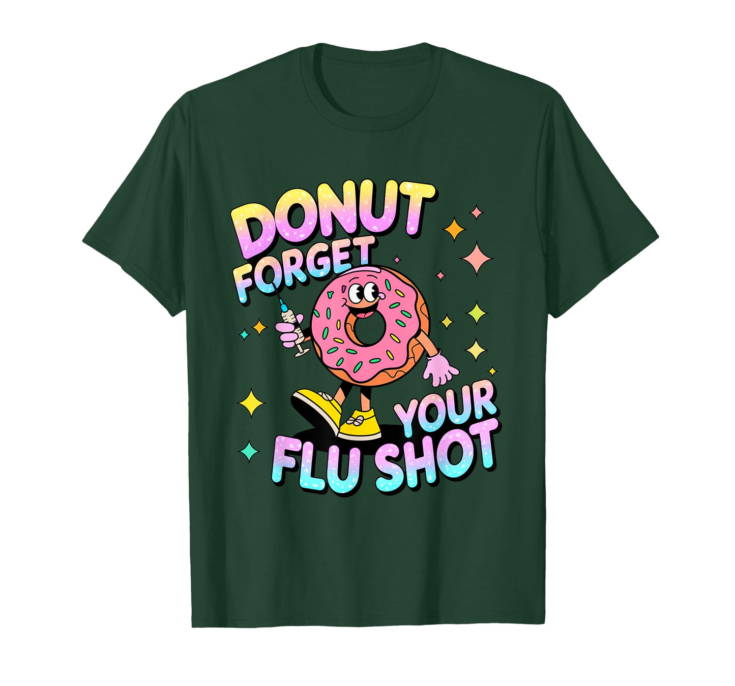 flu shot nurse medical funny nursing flu cold season donut T-Shirt