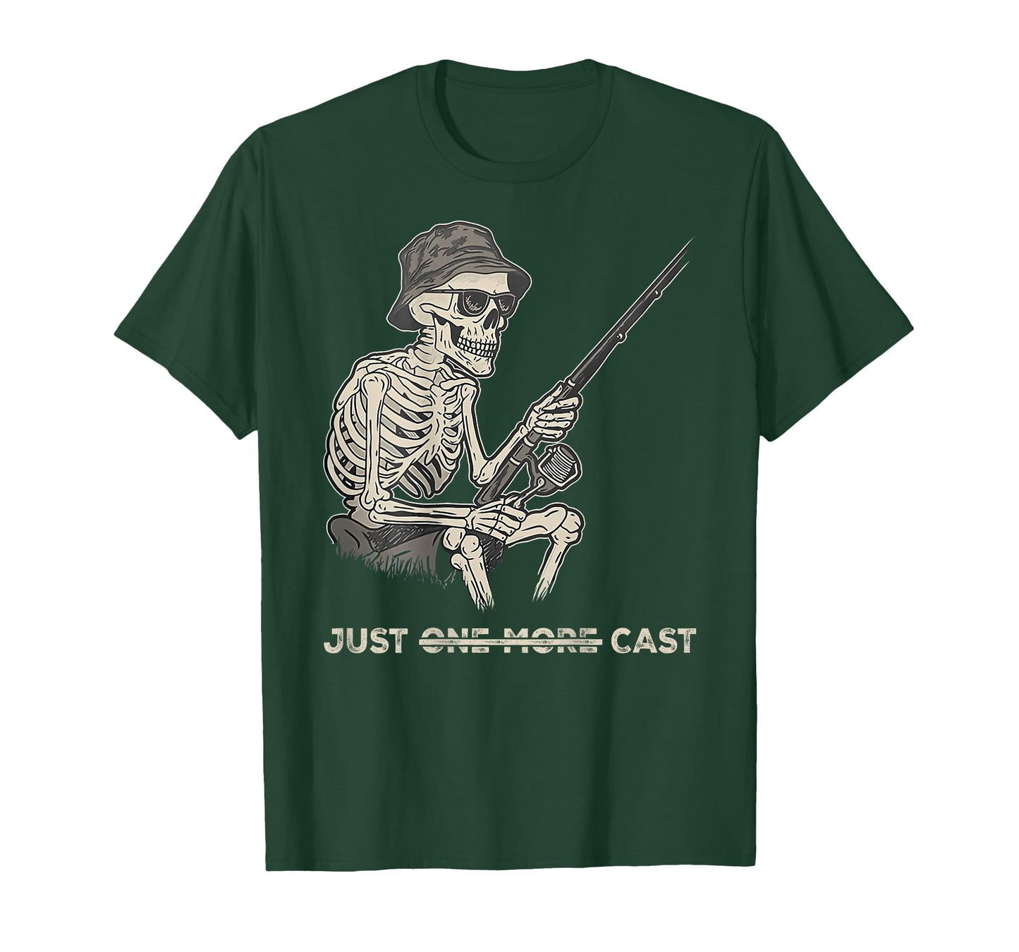 Just One More Cast - Fisherman Skeleton Fishing Lover (BACK) T-Shirt