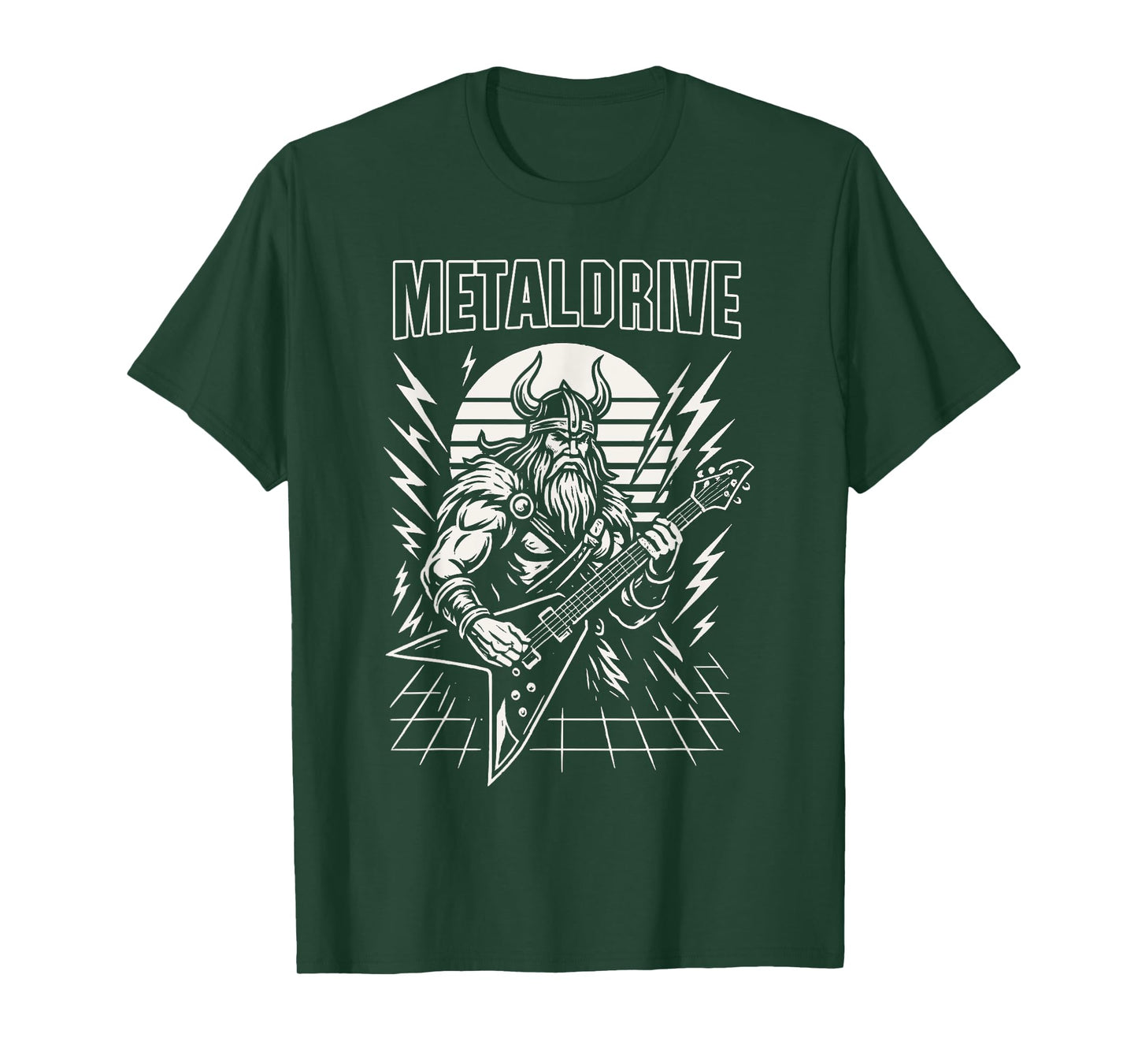 Viking Metal Guitarist Design Norse Mythology Heavy Metal T-Shirt
