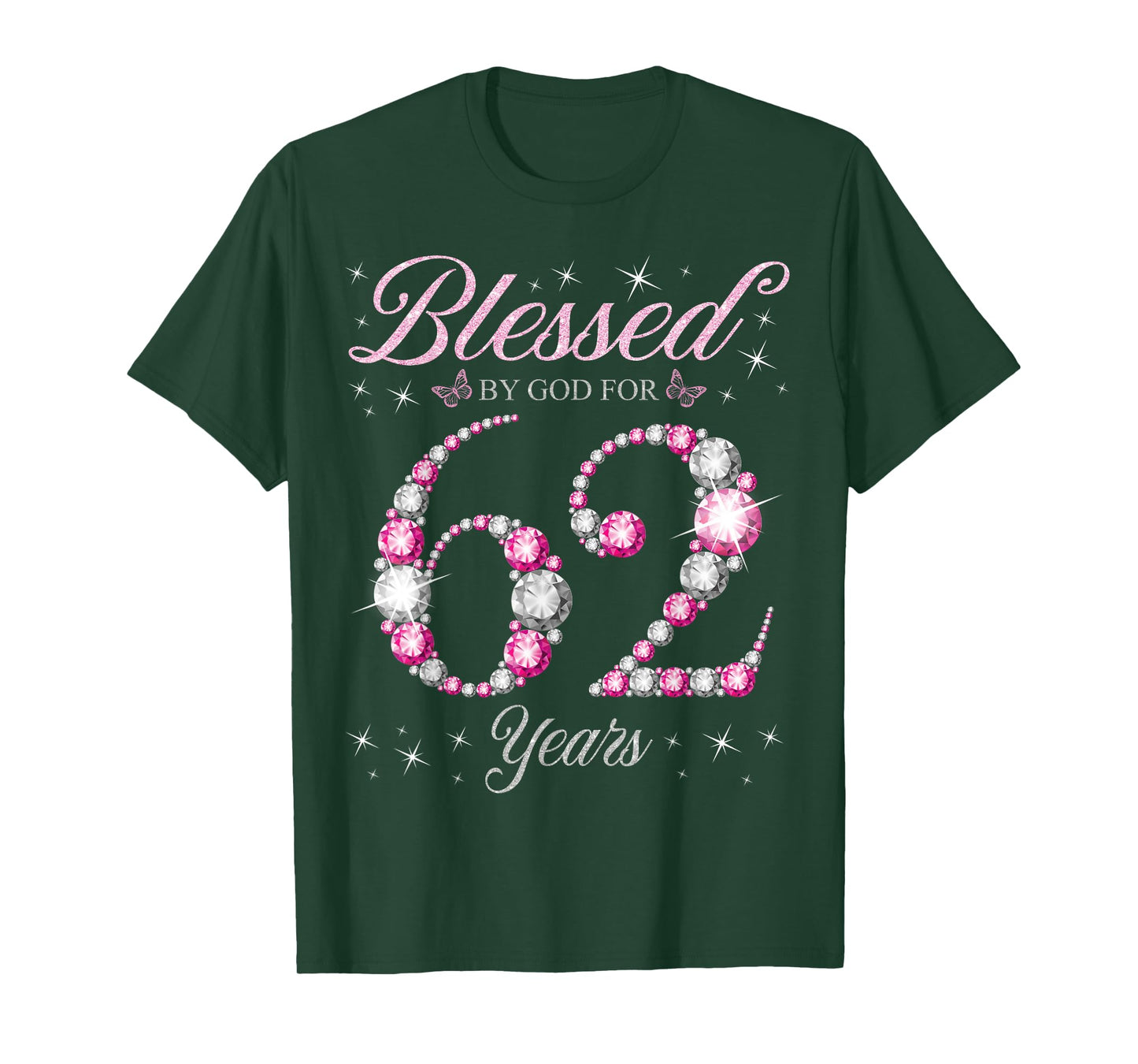 Blessed By God For 62 Years Old 62nd Birthday Party T-Shirt