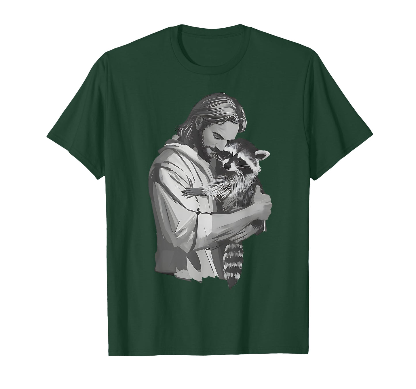Racoon Lover Trash Panda Christian Jesus Holding A Raccoon T-Shirt