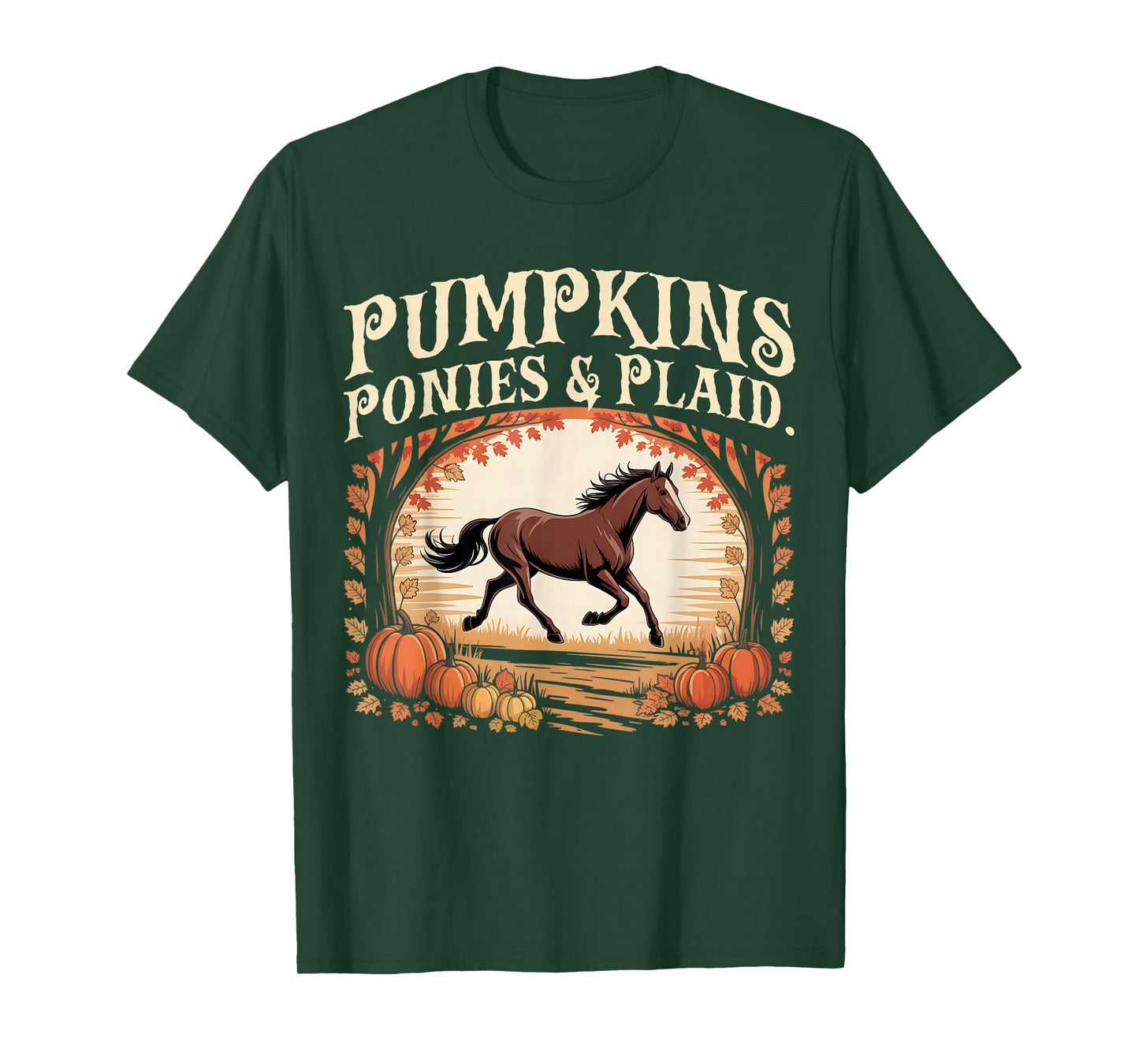 Retro Pumpkins Ponies & Plaid T-Shirt