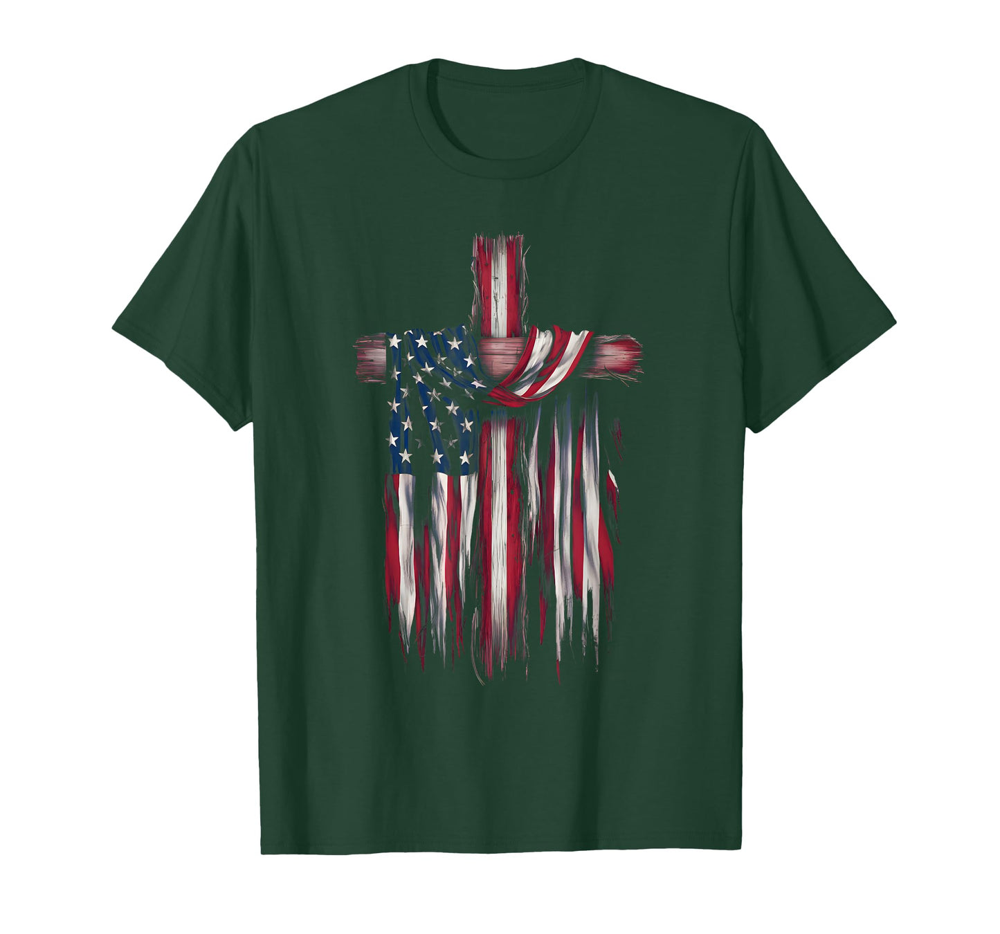 USA Flag Religious Quote 4th of July Christian Faith Women Men T-Shirt