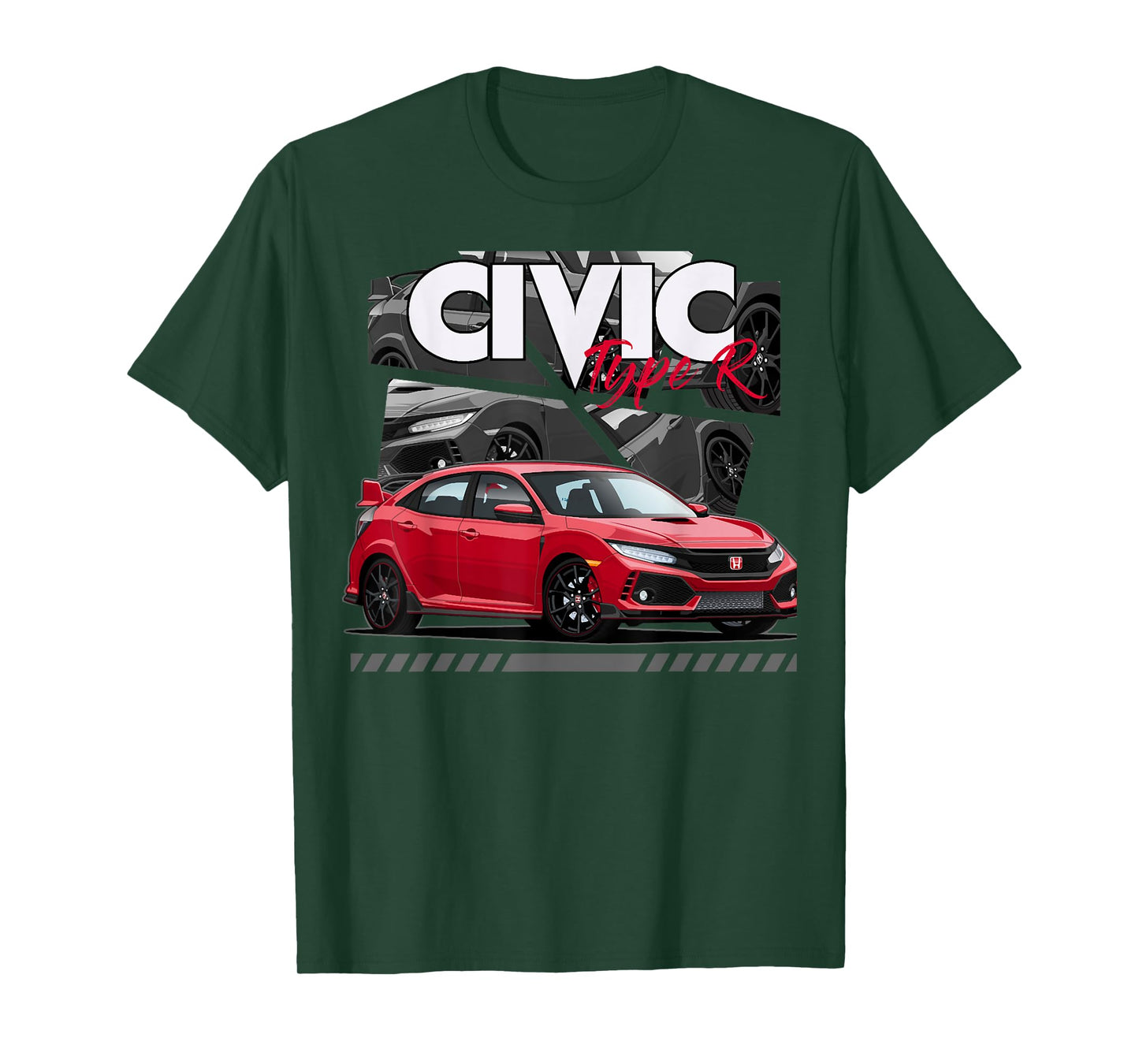 Civic Type R FK8 Japanese Car T-Shirt, Small, Black