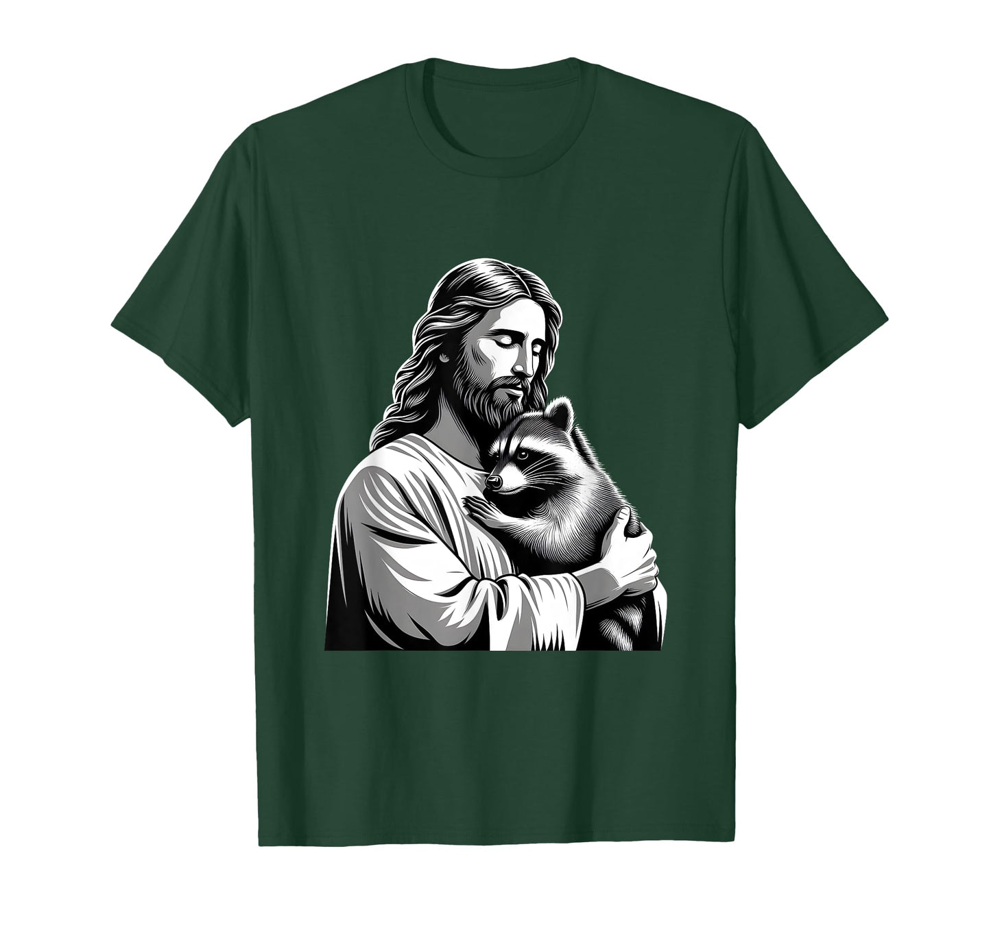 Raccoon Lover Christian Holding Trash God Faith Men Women T-Shirt