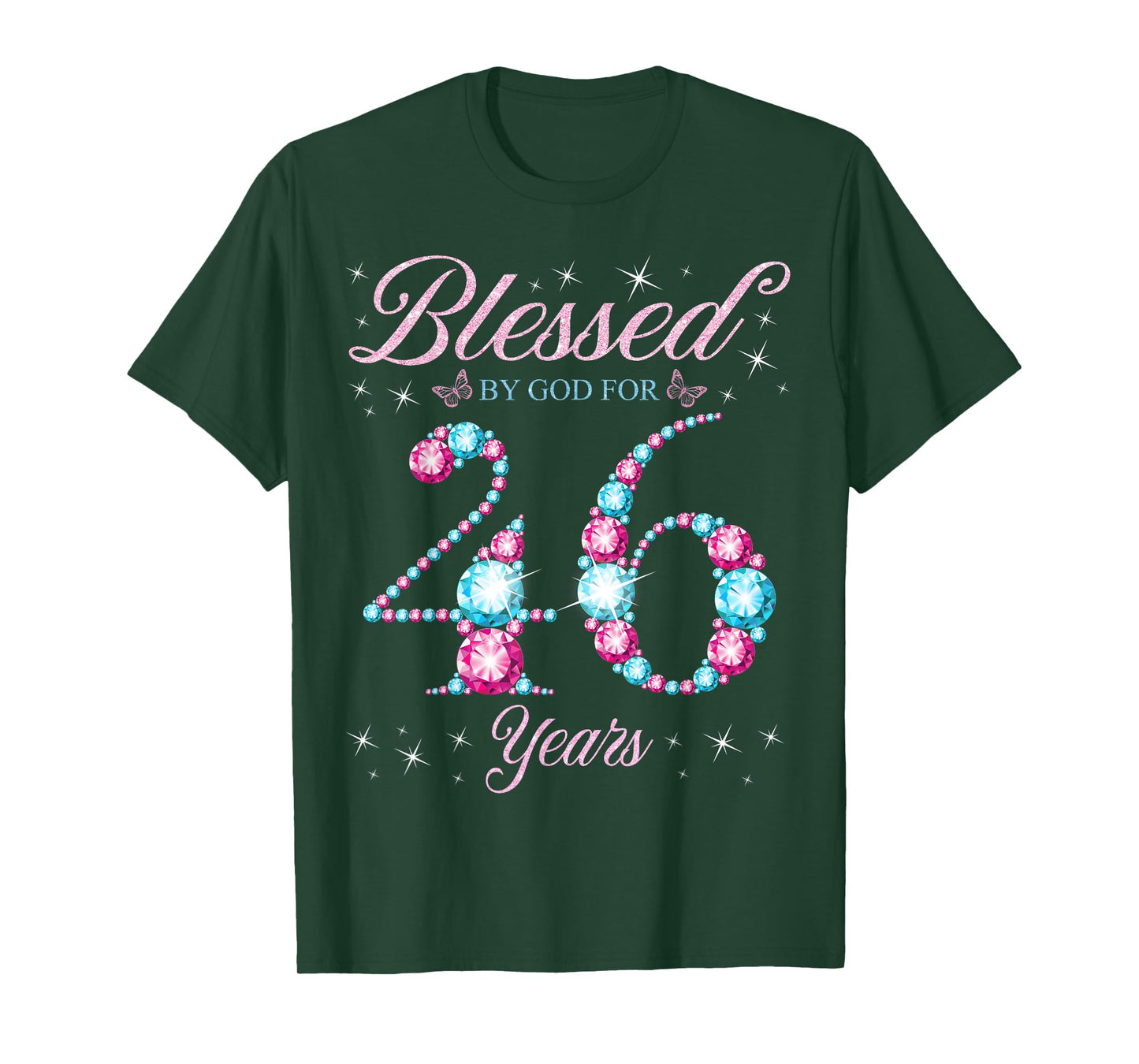 Blessed By God For 46 Years Old 46th Birthday Woman Queen T-Shirt