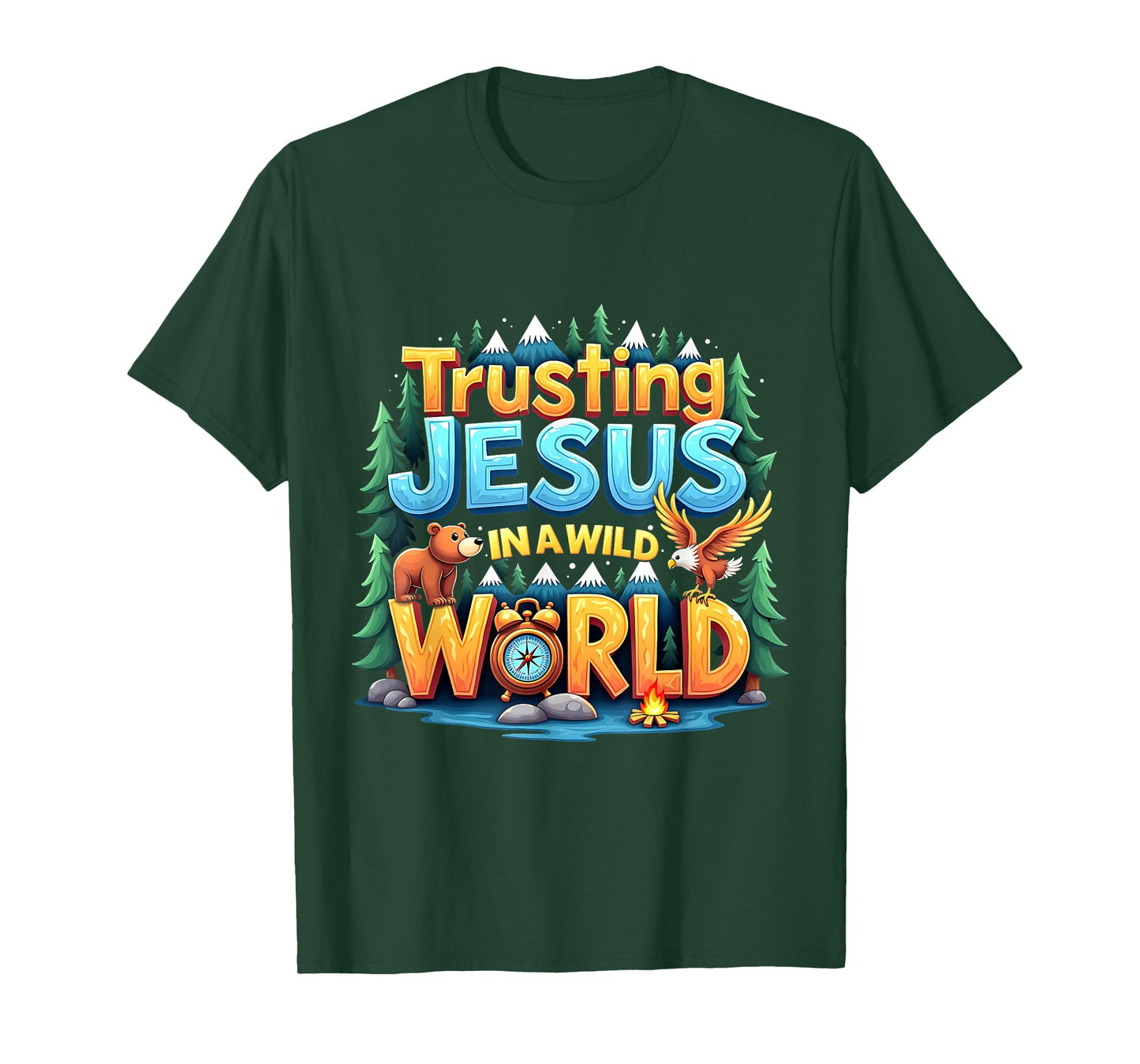 Trusting Jesus Camp Christian Summer True North VBS 2025 T-Shirt