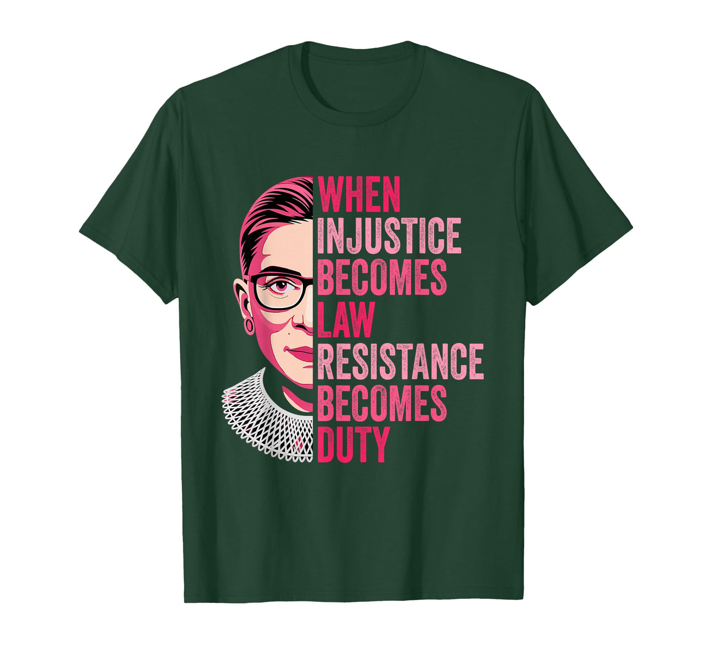 When Injustice Becomes Law Resistance Becomes Duty RBG Quote T-Shirt