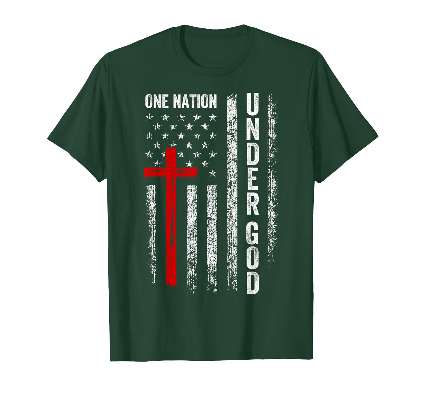 USA Flag Christian Faith Family Freedom Dad Men 4th Of July T-Shirt