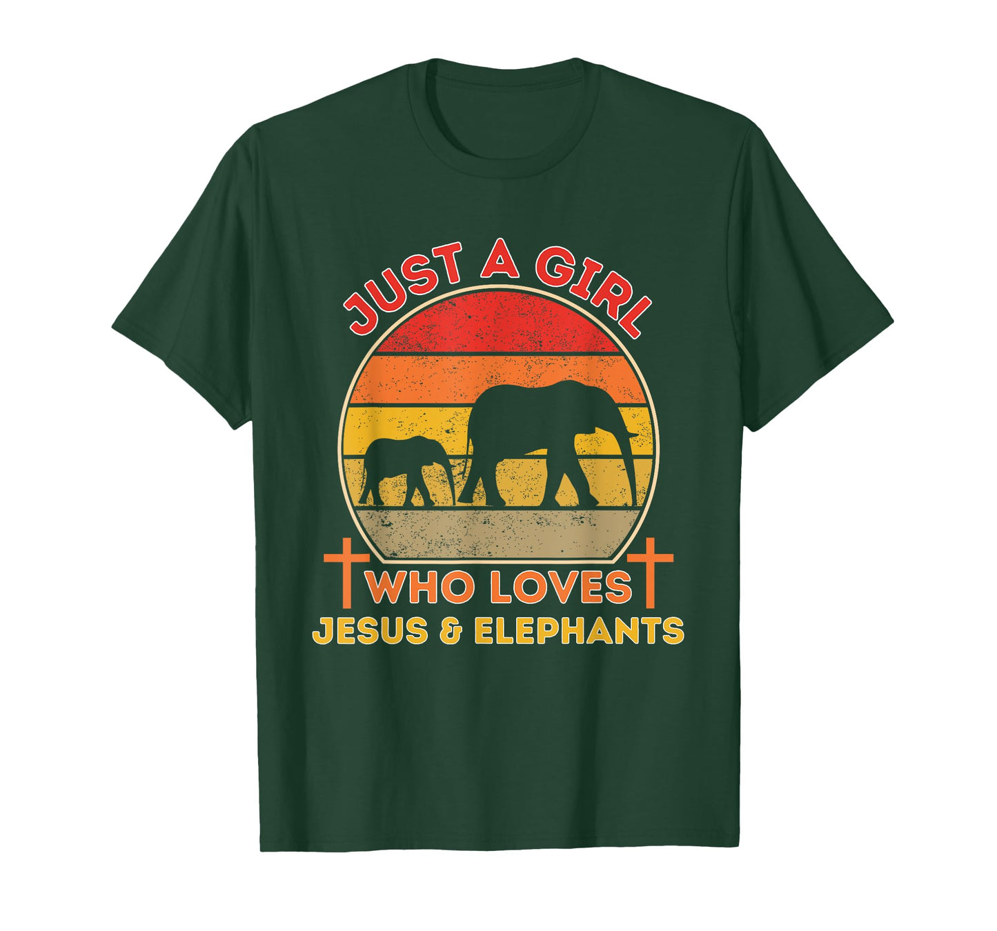 Just A Girl Who Loves Jesus And Elephants - Retro Christian T-Shirt
