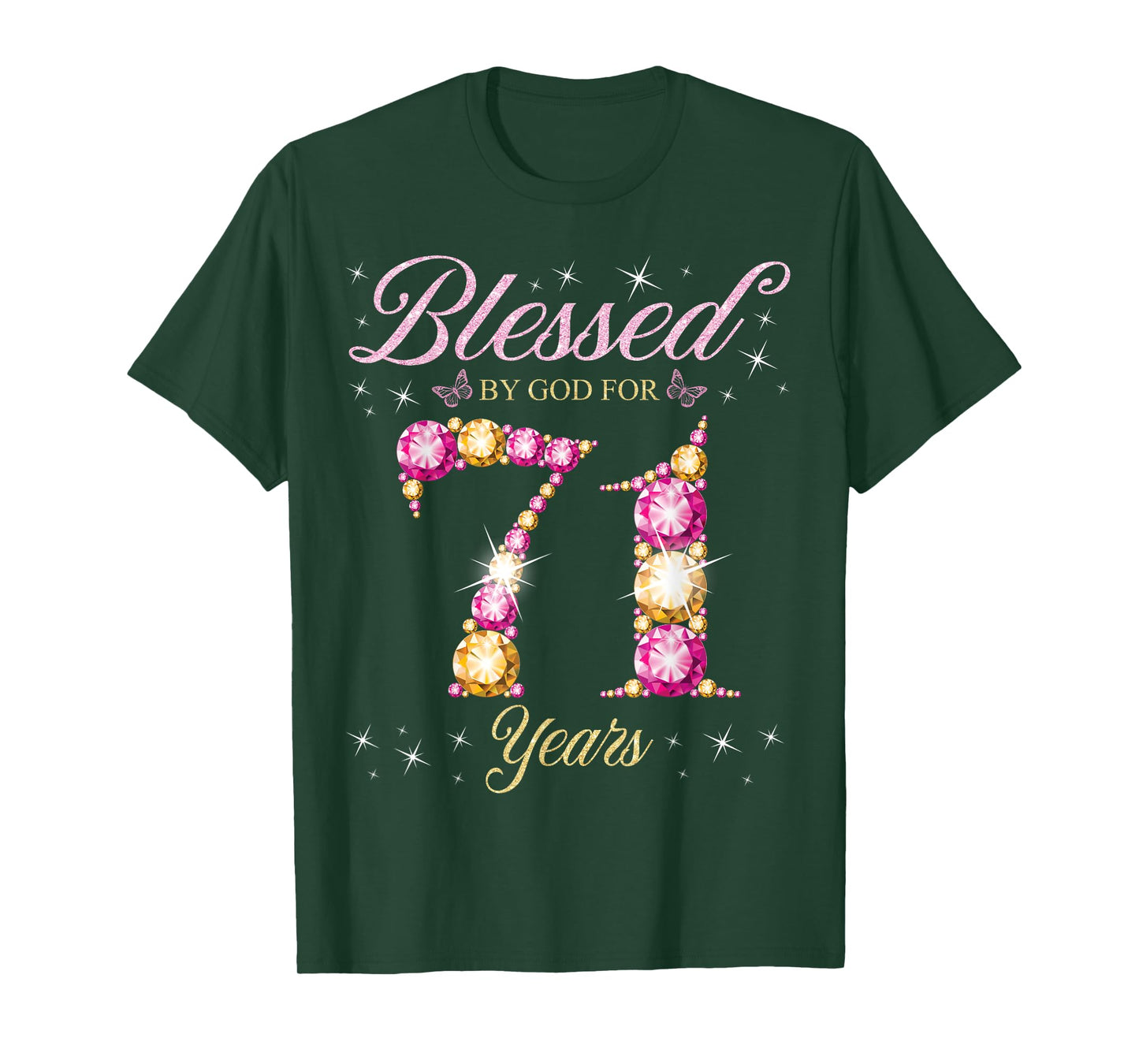 Blessed By God For 71 Years Old 71st Birthday Party T-Shirt