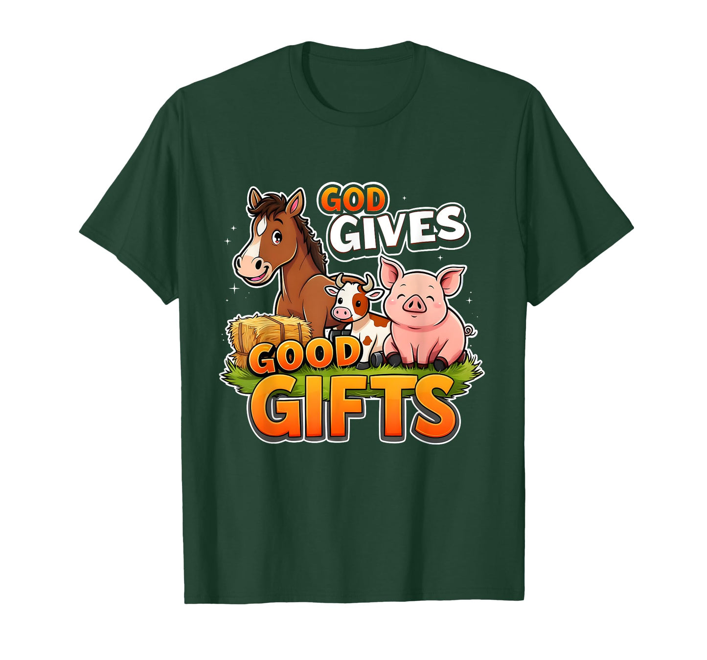 God Gives Good Gifts Farm Bible Verse Yee Haw VBS 2025 T-Shirt