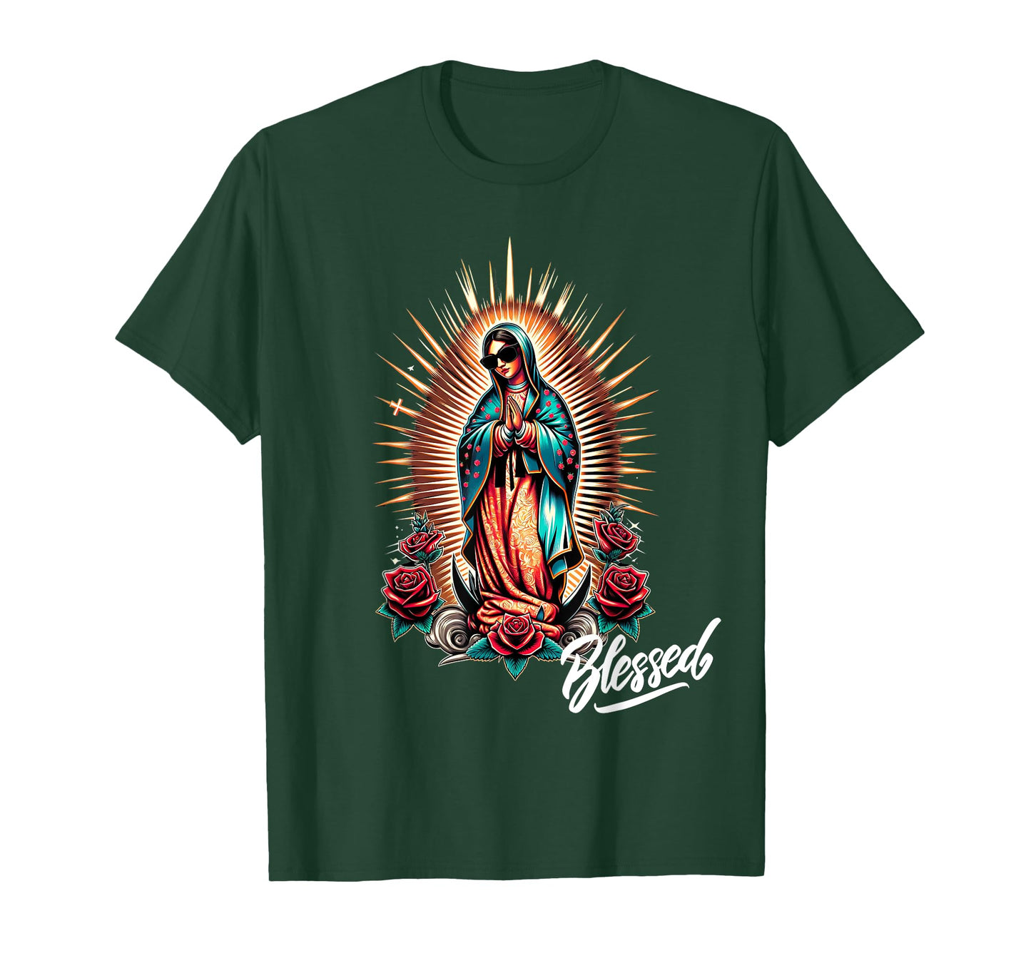 Chicano Latino Mexican Mary Guadalupe Blessed Religious T-Shirt