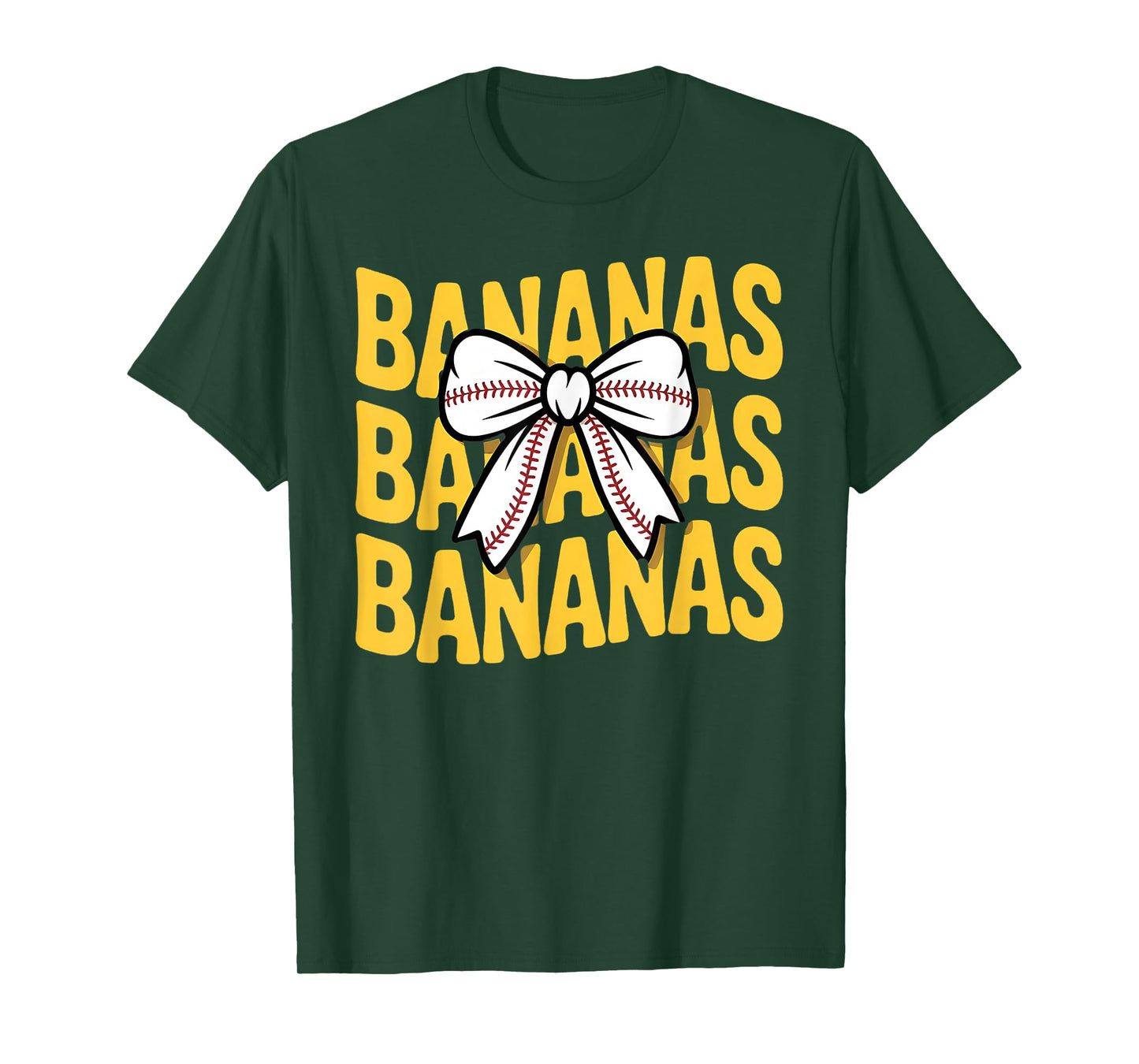 Retro Bananas Last Name Coquette Bow Women Girls kids T-Shirt