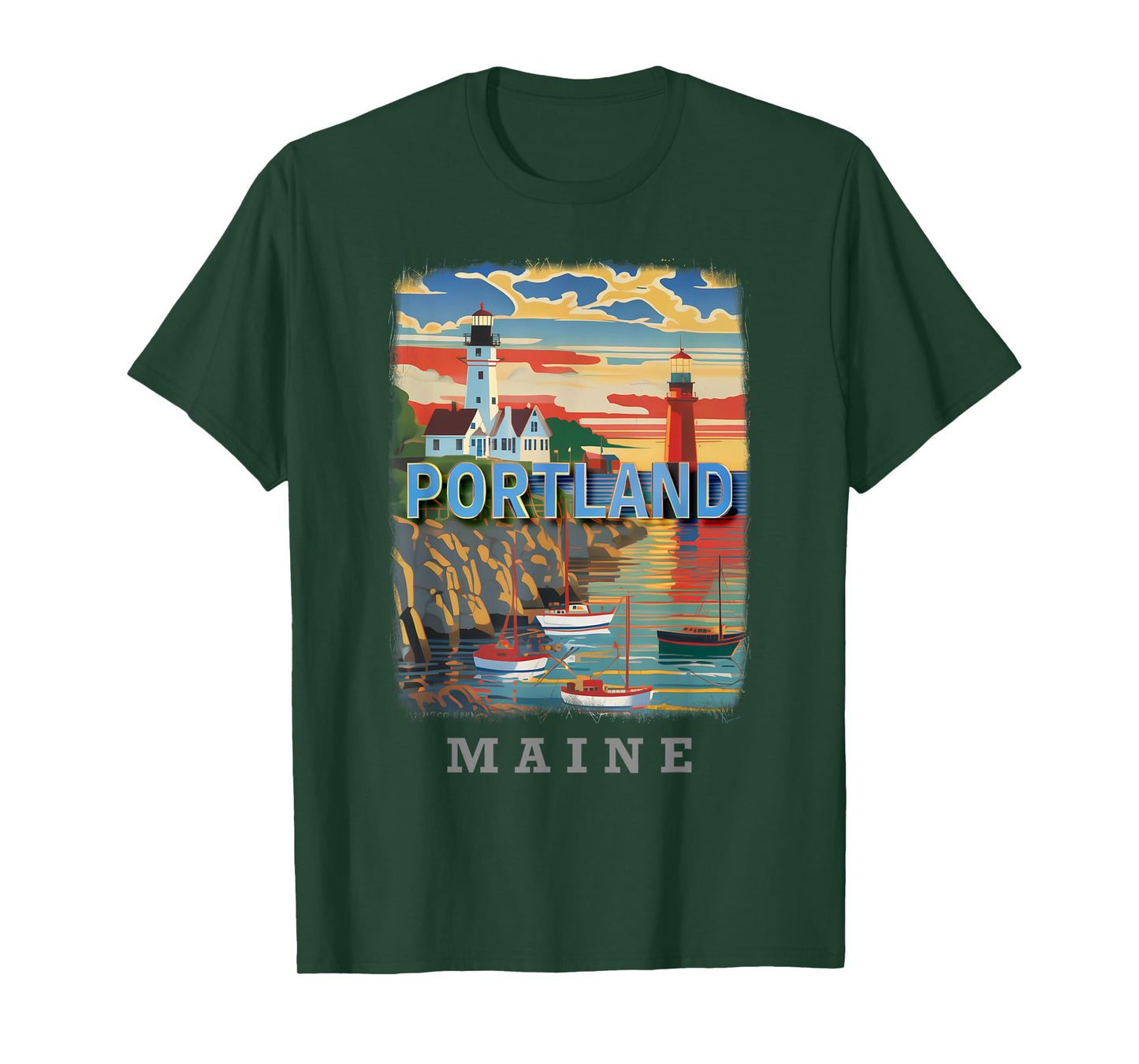 Portland Maine ME Coastal Charm SD719 T-Shirt