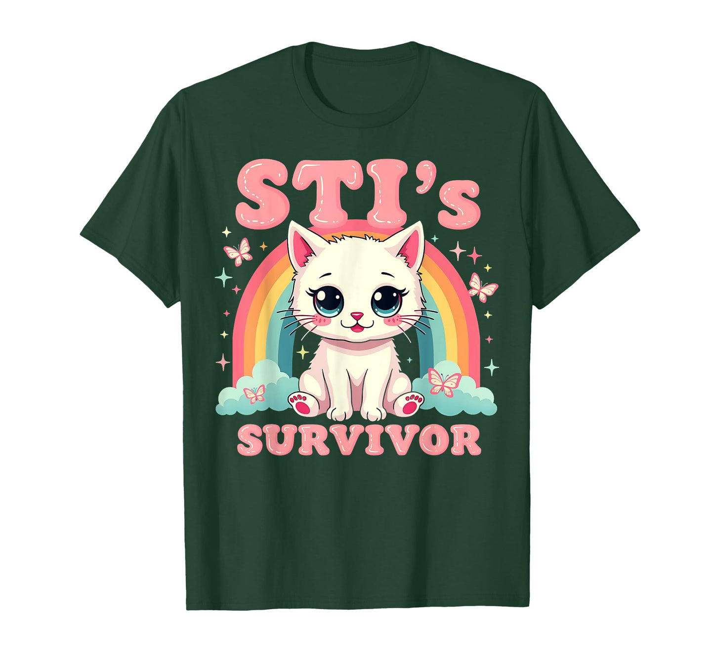 Chlamydia Survivor Cat Funny Adult Humor Inappropriate T-Shirt