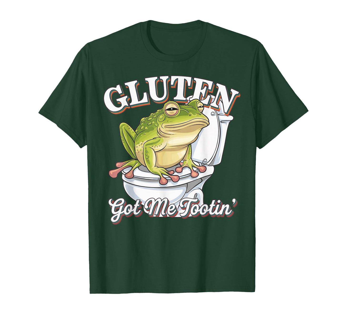 Gluten Got Me Tootin, Funny Gluten Fart Frog T-Shirt