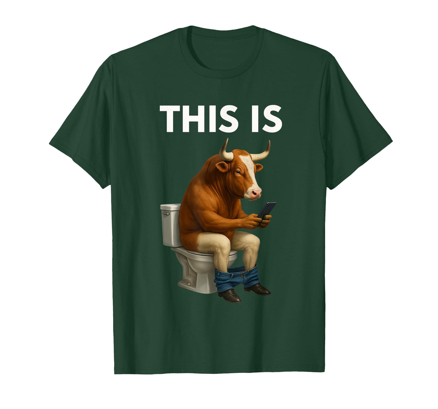This Is Bullsht Funny Cow Toilet Humorous Men Women T-Shirt