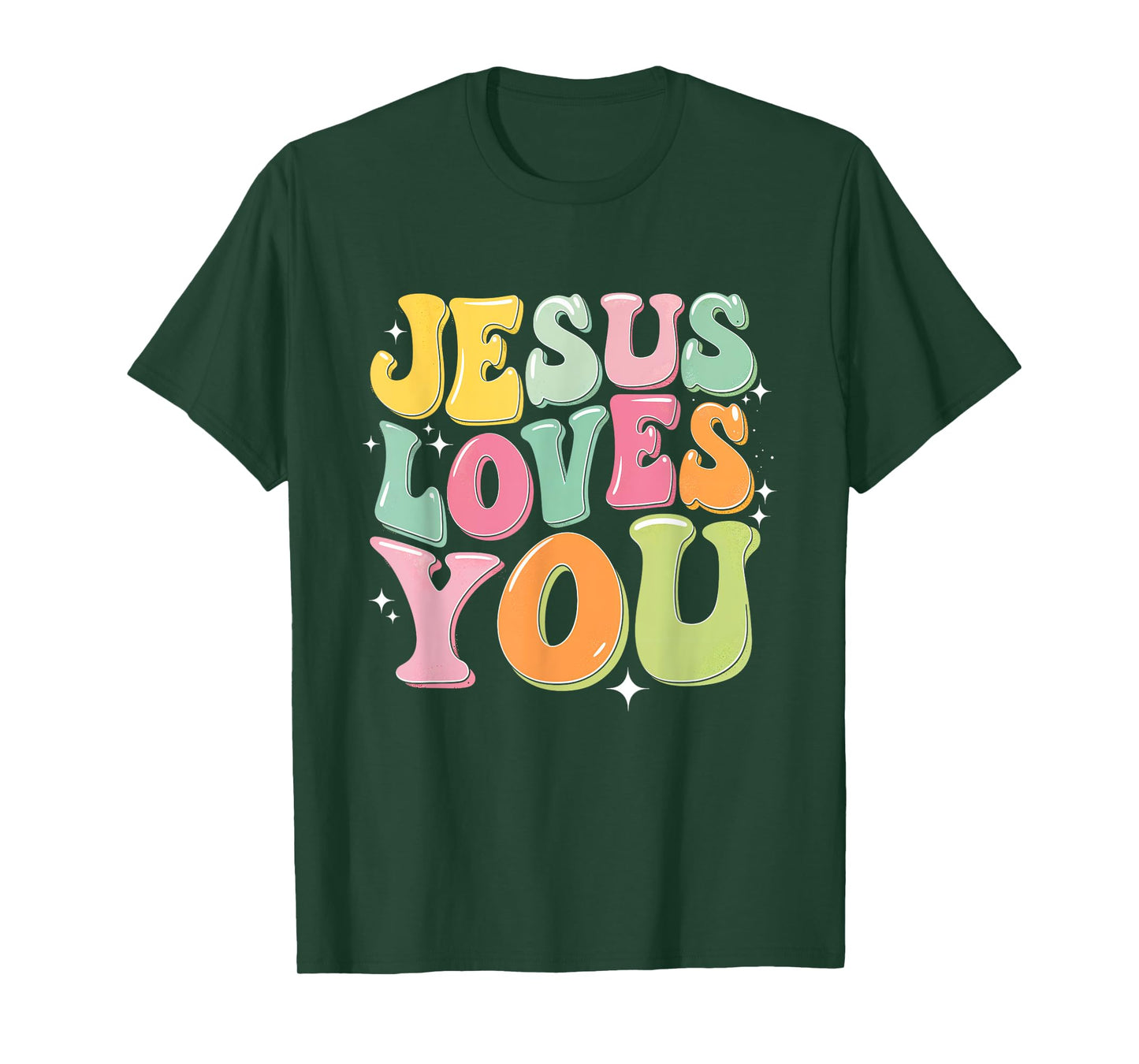 Jesus Loves You Retro Colorful Faith Inspiration T-Shirt