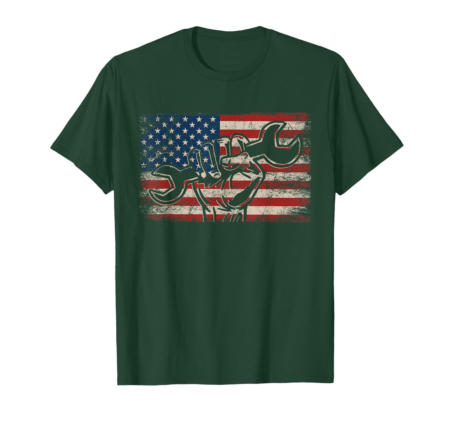 US Flag Mechanic Labor Day Worker Patriotic Mechanic T-Shirt