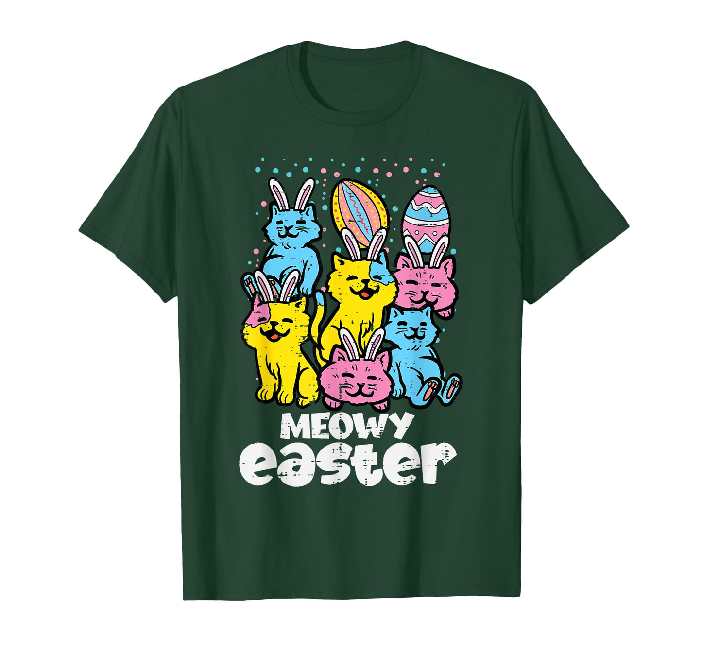 Meowy Easter Bunny Cats Spring Animal Pet Women Girls Kids T-Shirt