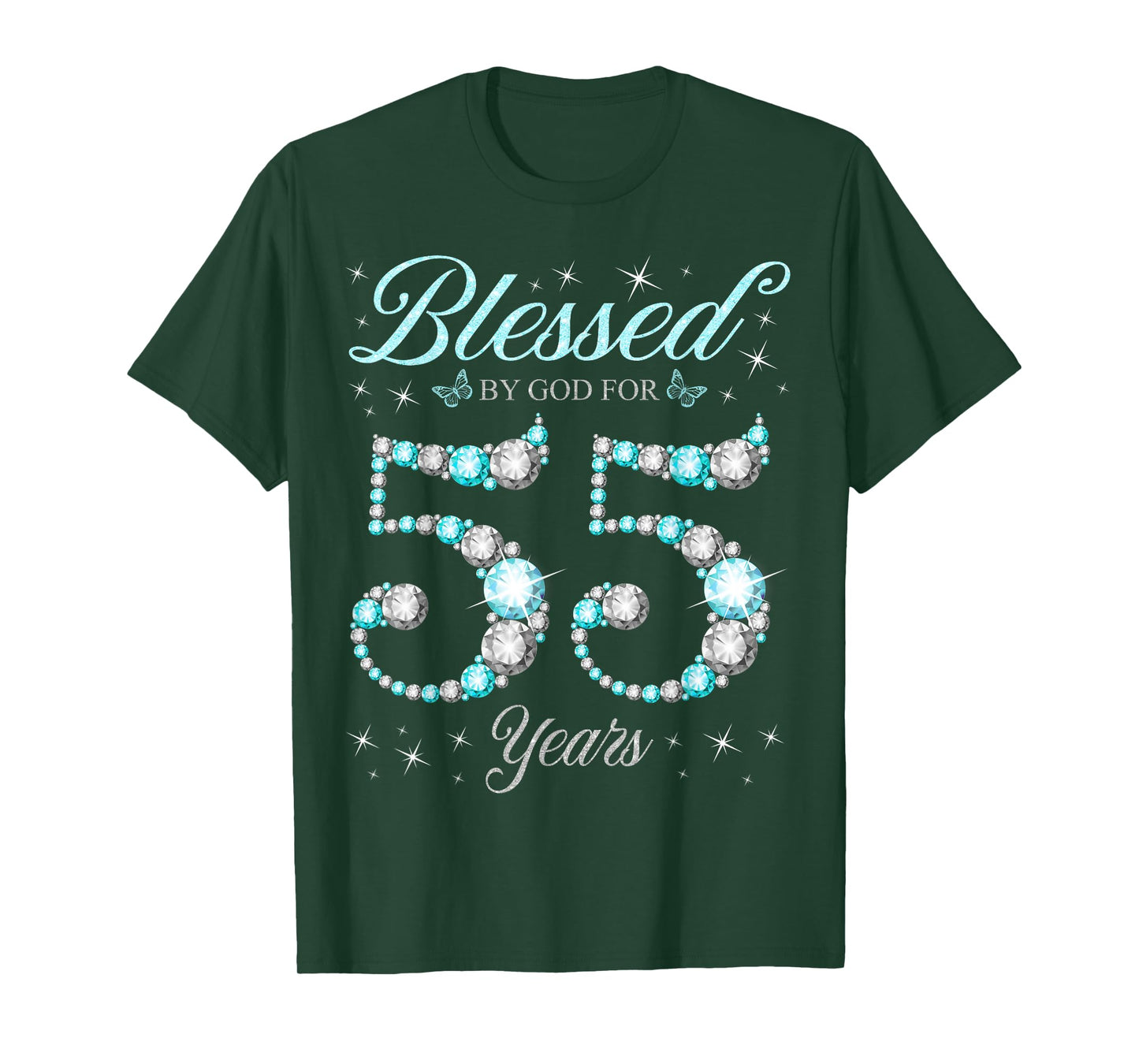 Blessed By God For 55 Years Old 55th Birthday B-Day Party T-Shirt