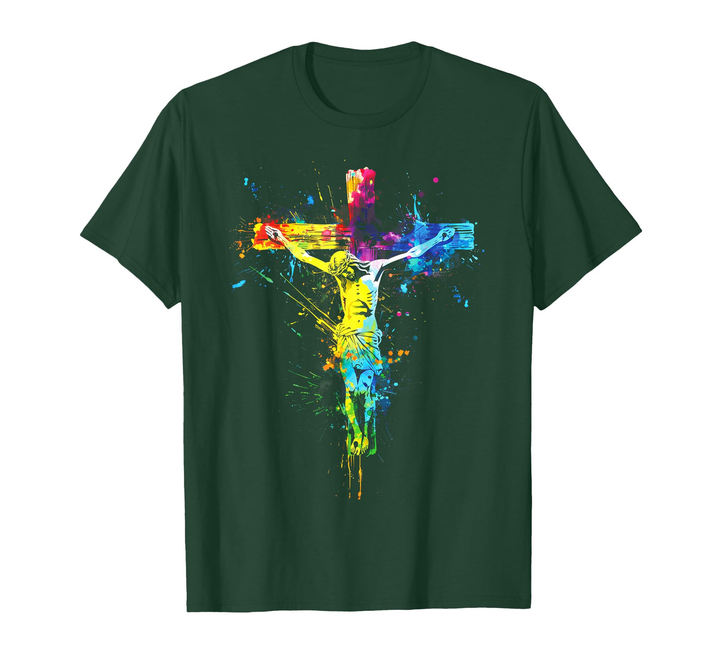 Jesus Cross Christian Watercolor Crucifixion T-Shirt