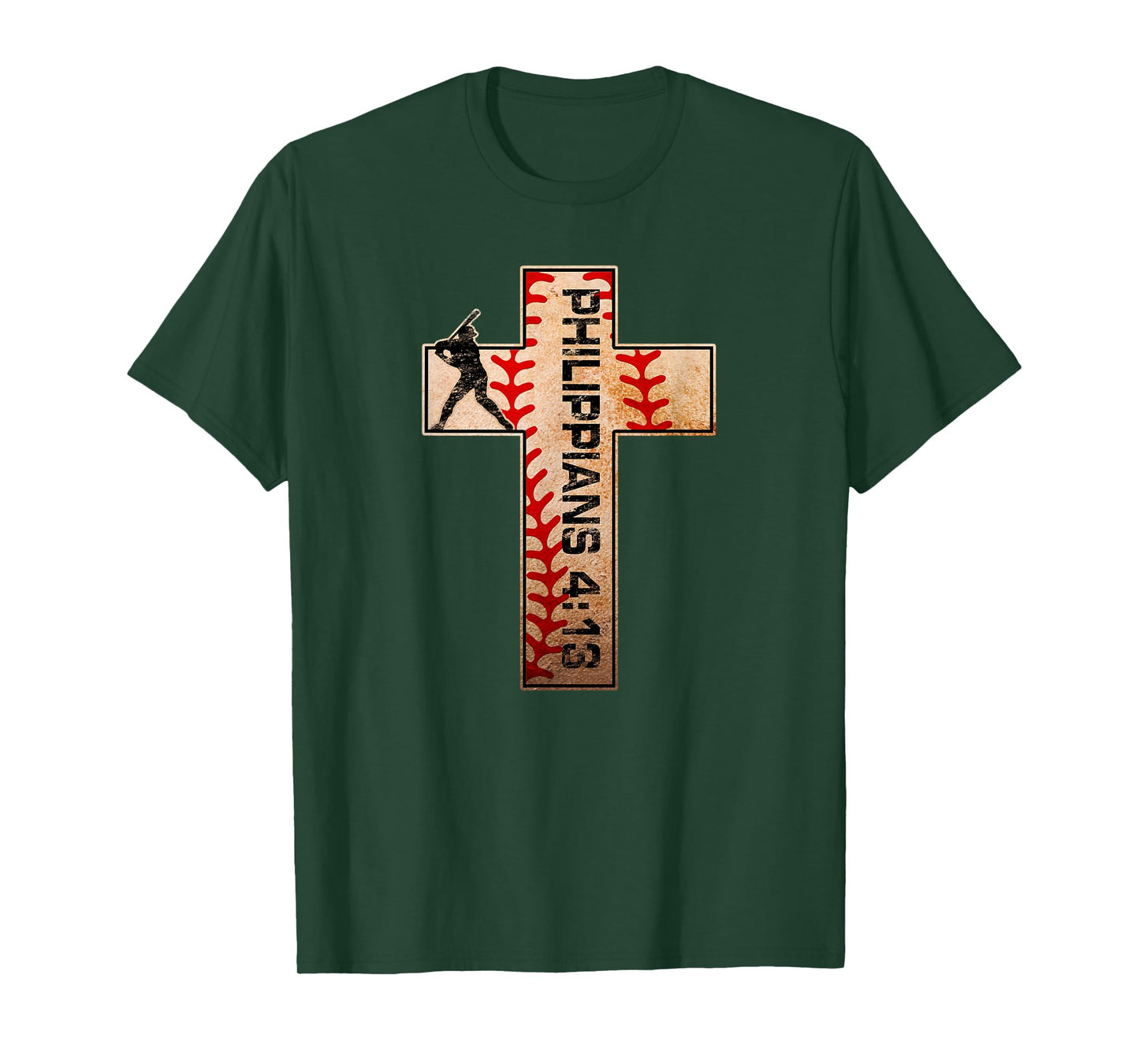 Philippians 4:13 Baseball Cross Christian Faith Jesus Christ T-Shirt