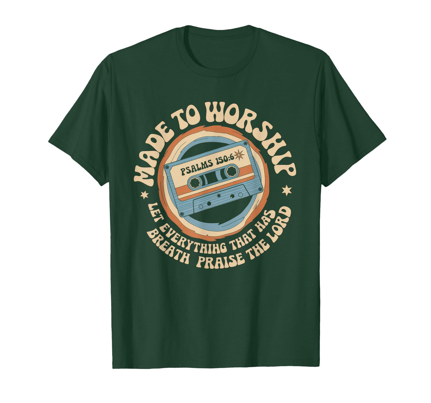 Worship Tshirt Christian Music Retro Cassette Psalms 150:6 T-Shirt