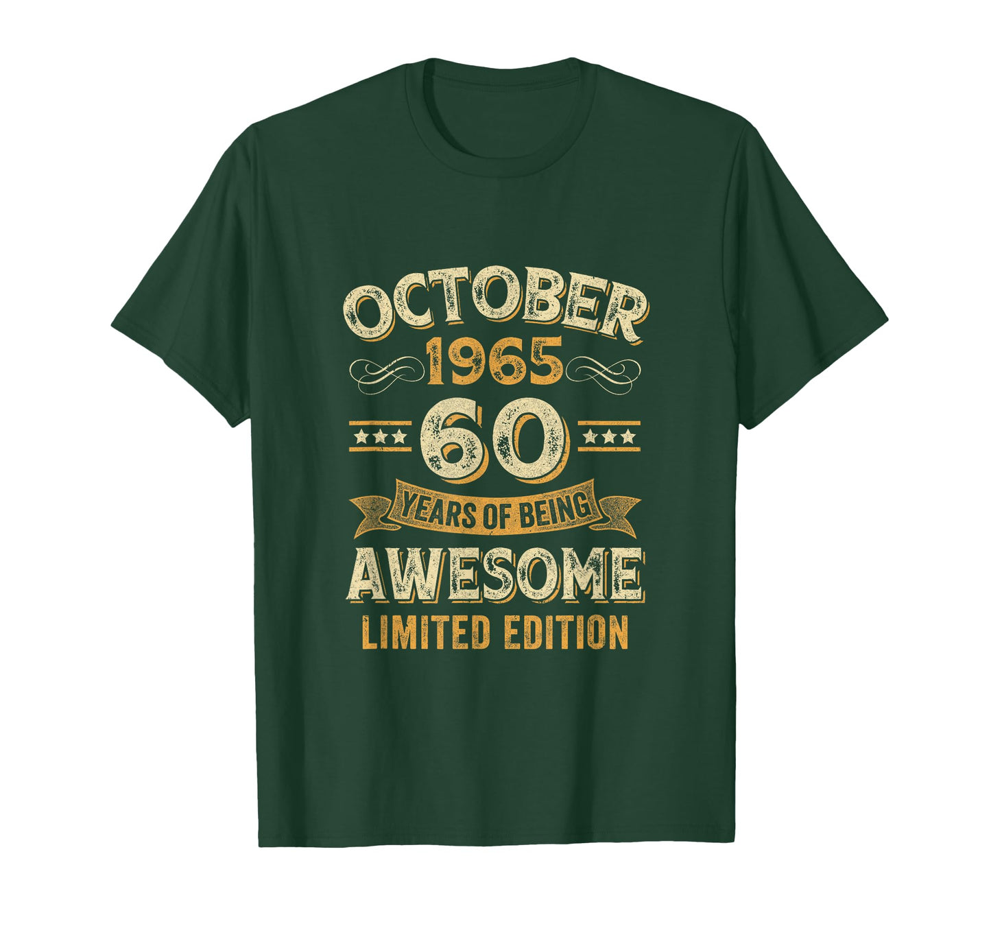60 Years Awesome Vintage October 1965 60Th Birthday T-Shirt