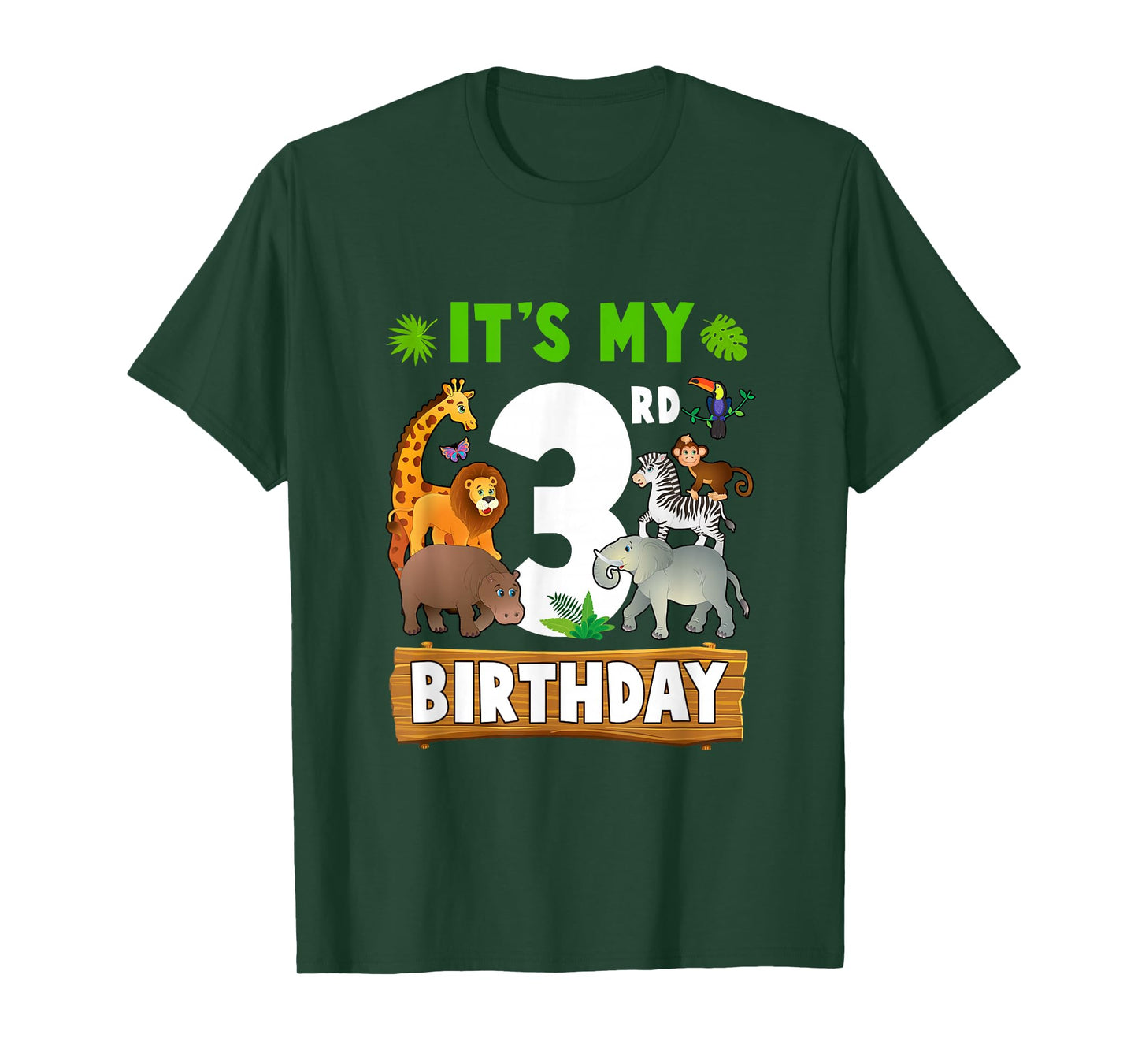 It's My 3Rd Birthday Zoo Jungle Safari 3 Years Old Birthday T-Shirt