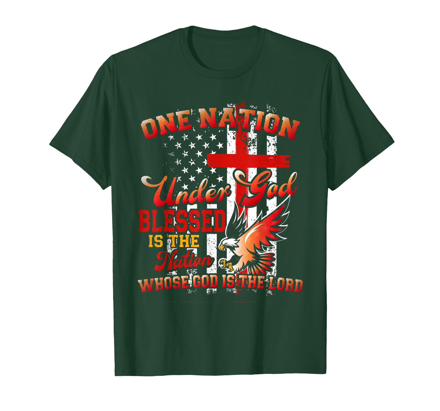 One Nations Under God Shirt Religious Under God Jesus Flag T-Shirt