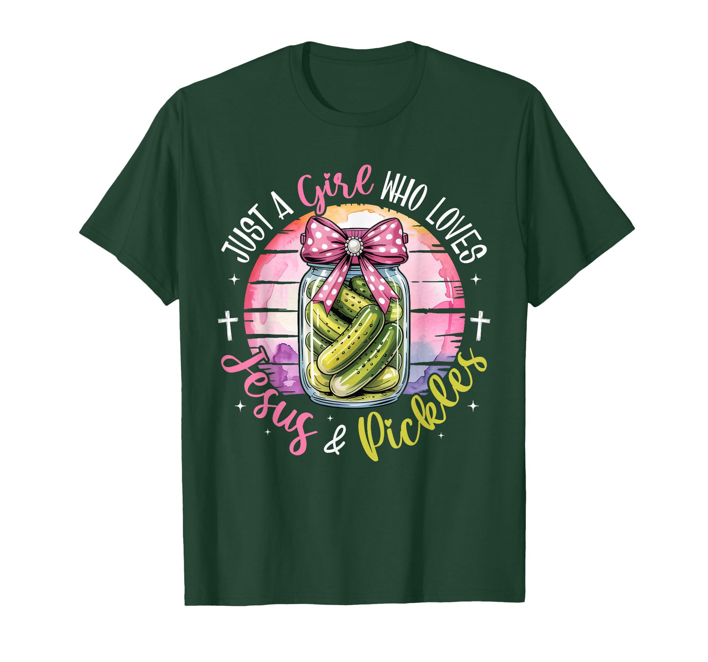 Just A Girl Who Loves Jesus and Pickles Funny Christian Girl T-Shirt