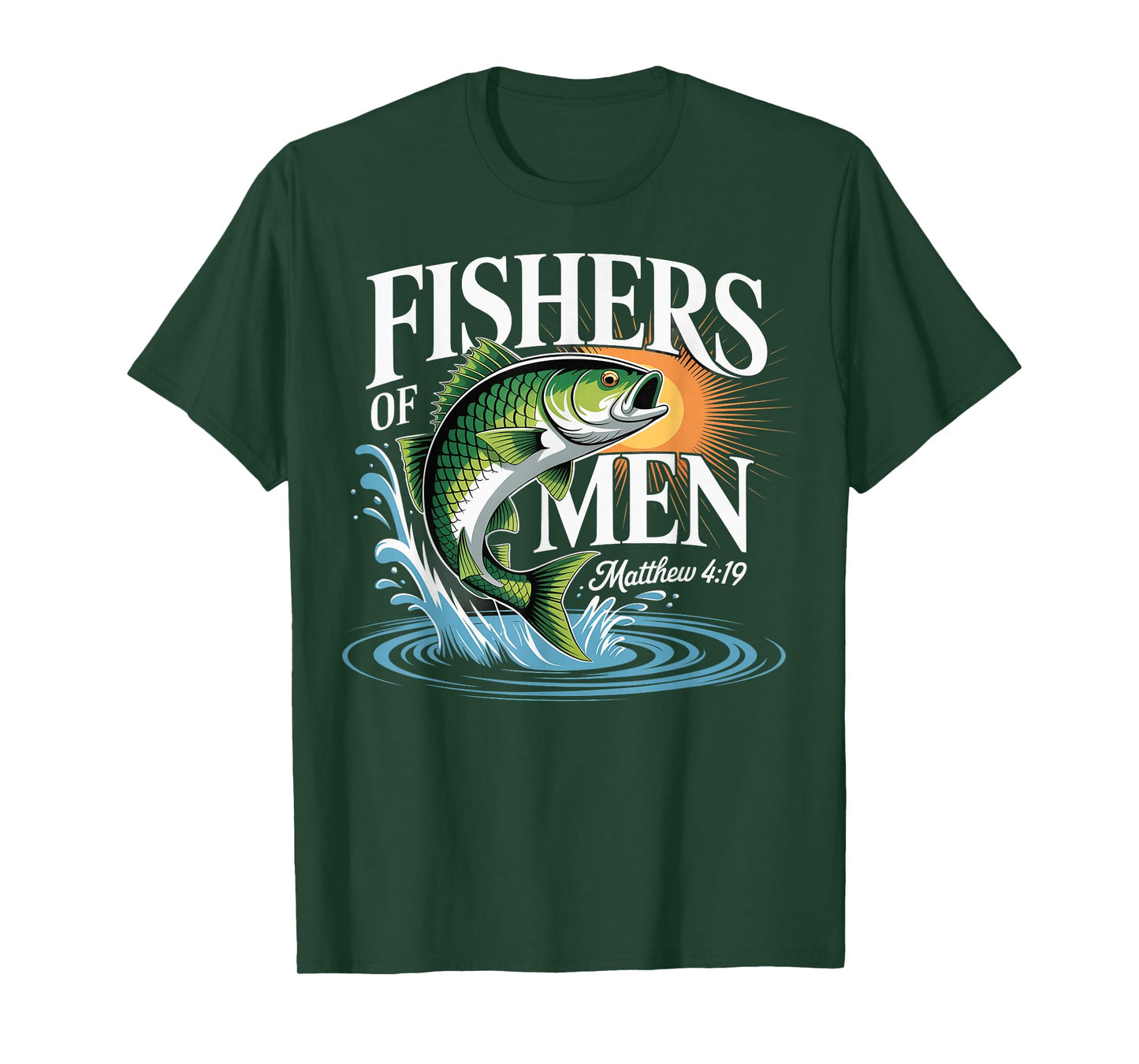 Fishers of Men Matthew 4-19 Bible Christian Fishing Lover T-Shirt
