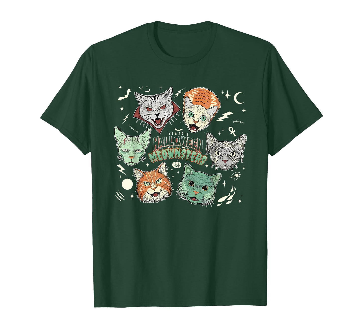 Classic Halloween Feline meownsters T-Shirt
