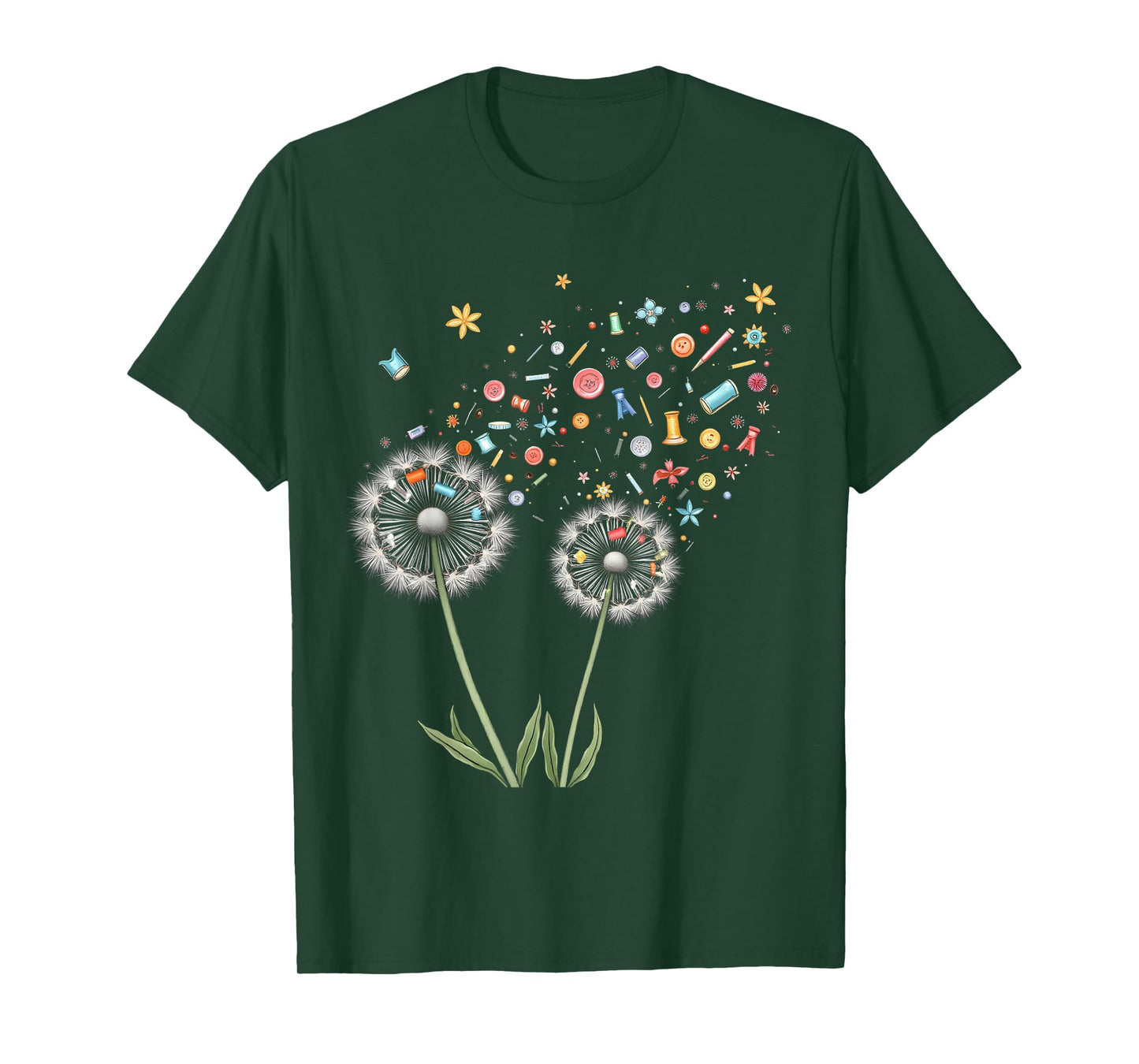 Cute Sewing Dandelion Flowers Quilting Quilter Sewer Tee T-Shirt