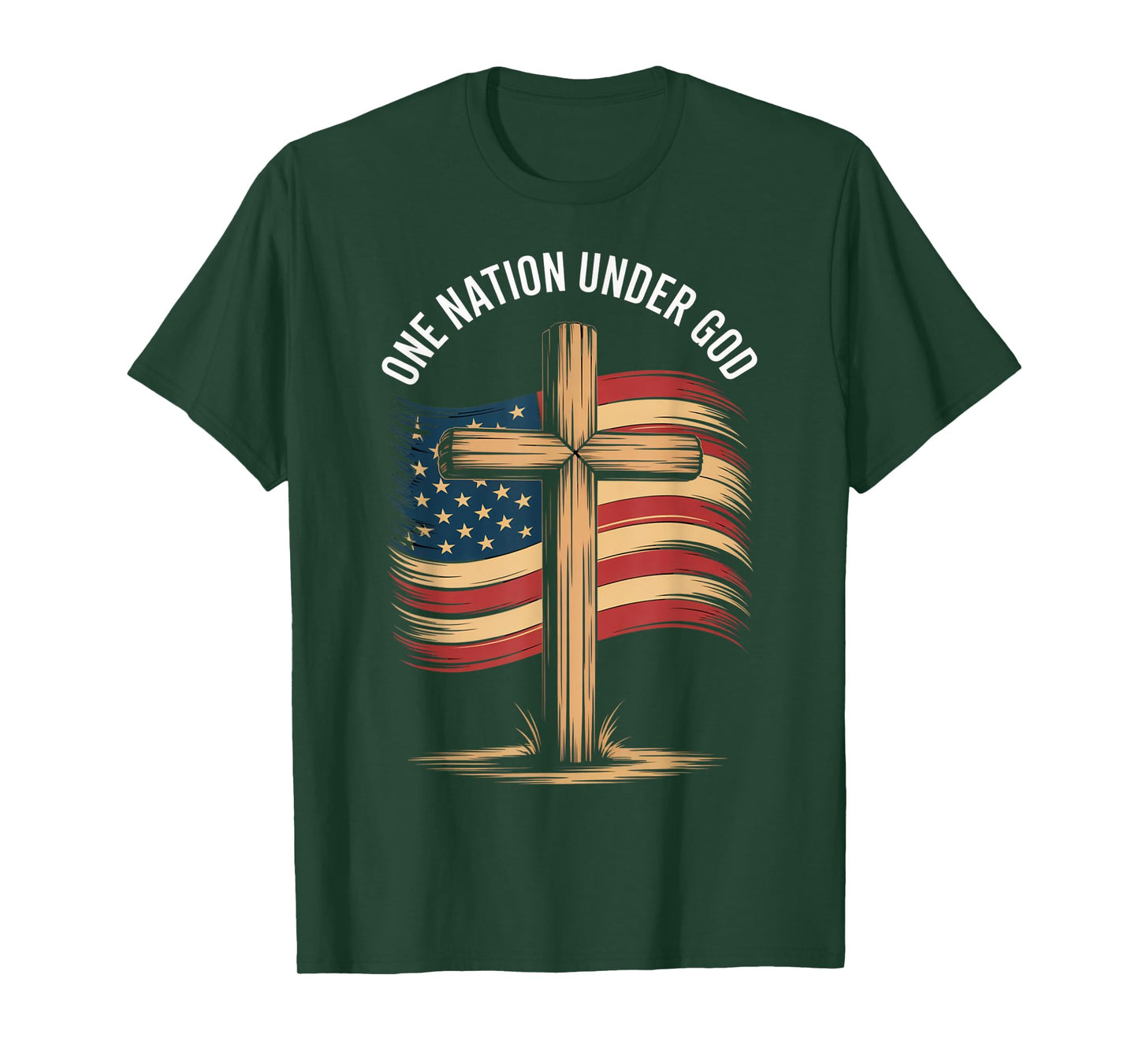 One Nation Under God July 4th Christian Patriotic T-Shirt