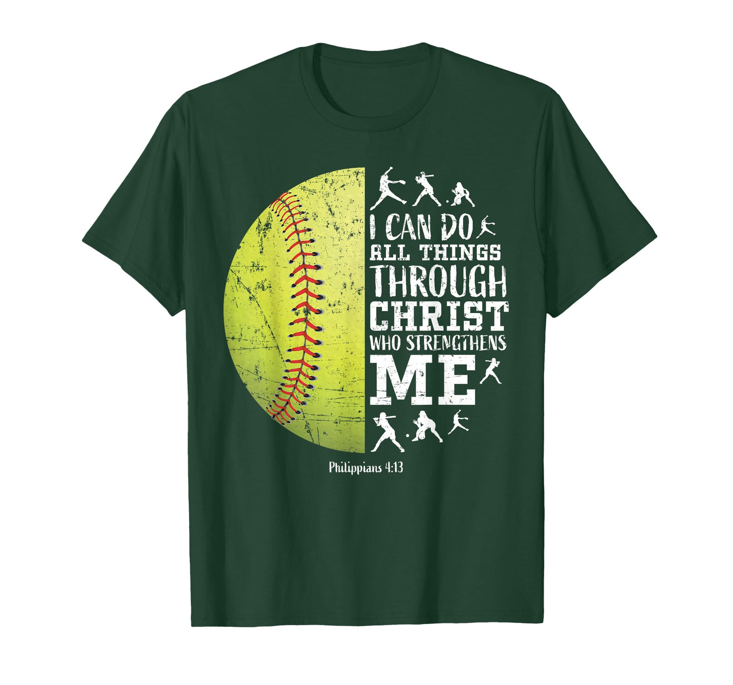Philippians 4:13 Softball I Can Do All Things Through Christ T-Shirt
