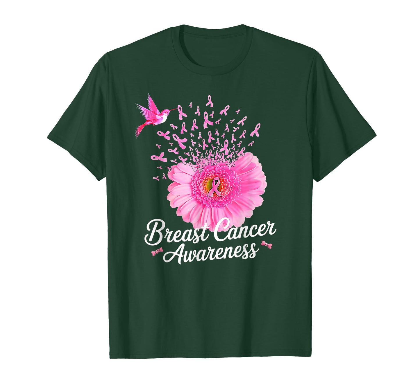 Sunflower Breast Cancer Awareness Pink Ribbon in October T-Shirt