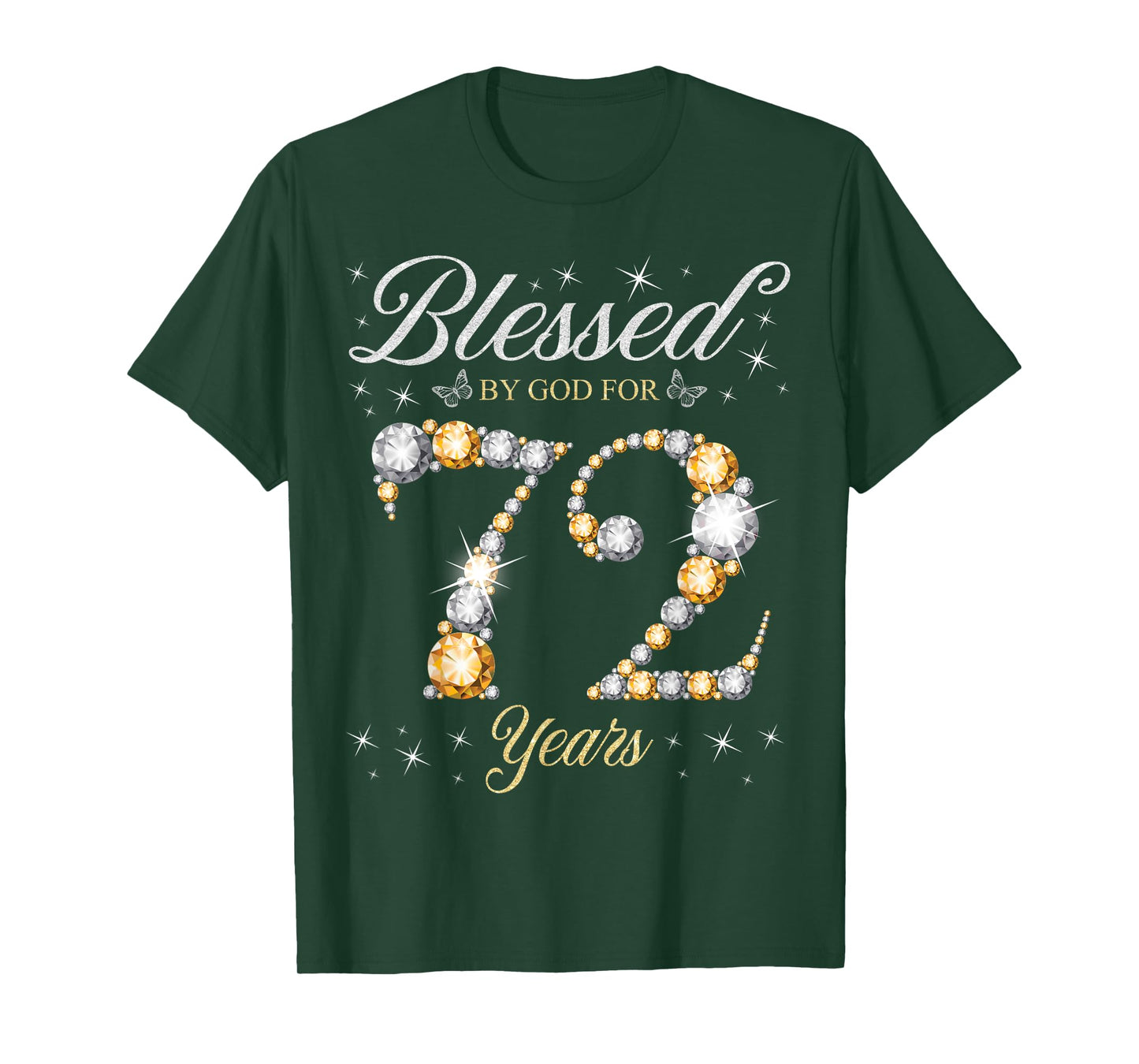 Blessed By God For 72 Years Old 72nd Birthday Party T-Shirt