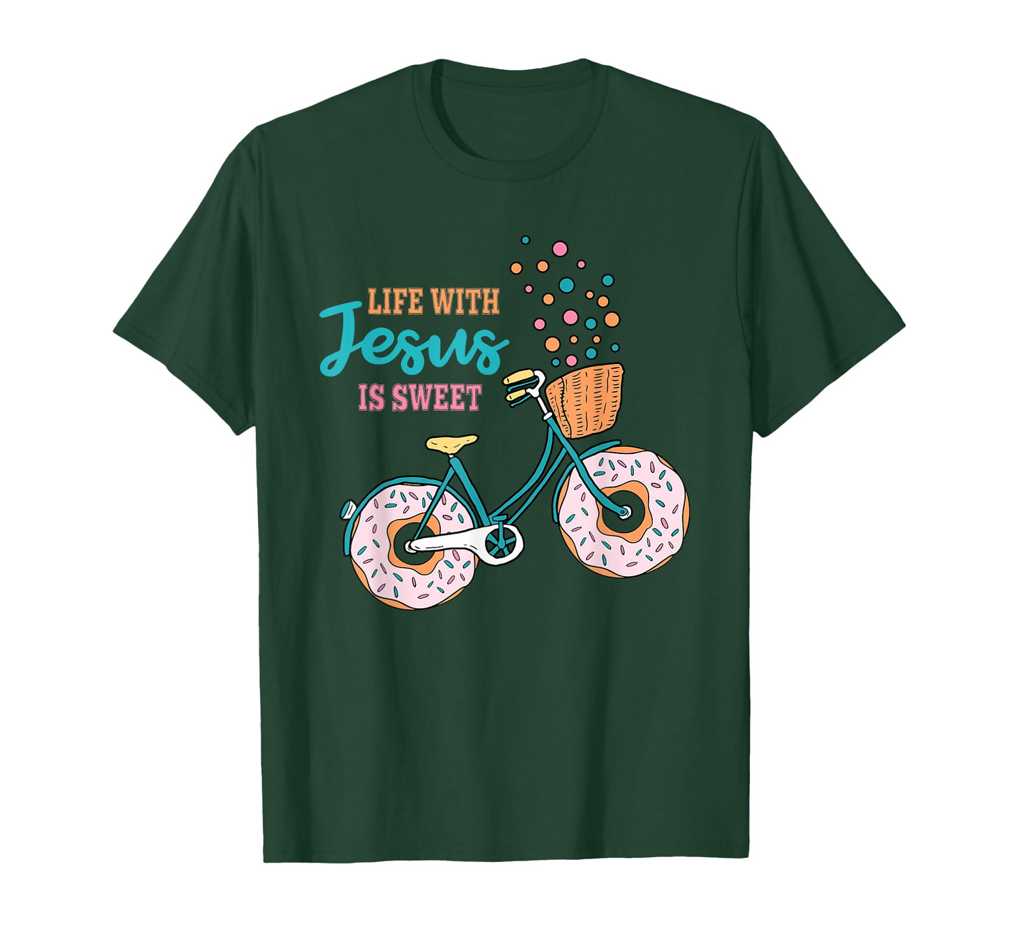 Life with Jesus is Sweet Funny Donut Christian T-Shirt