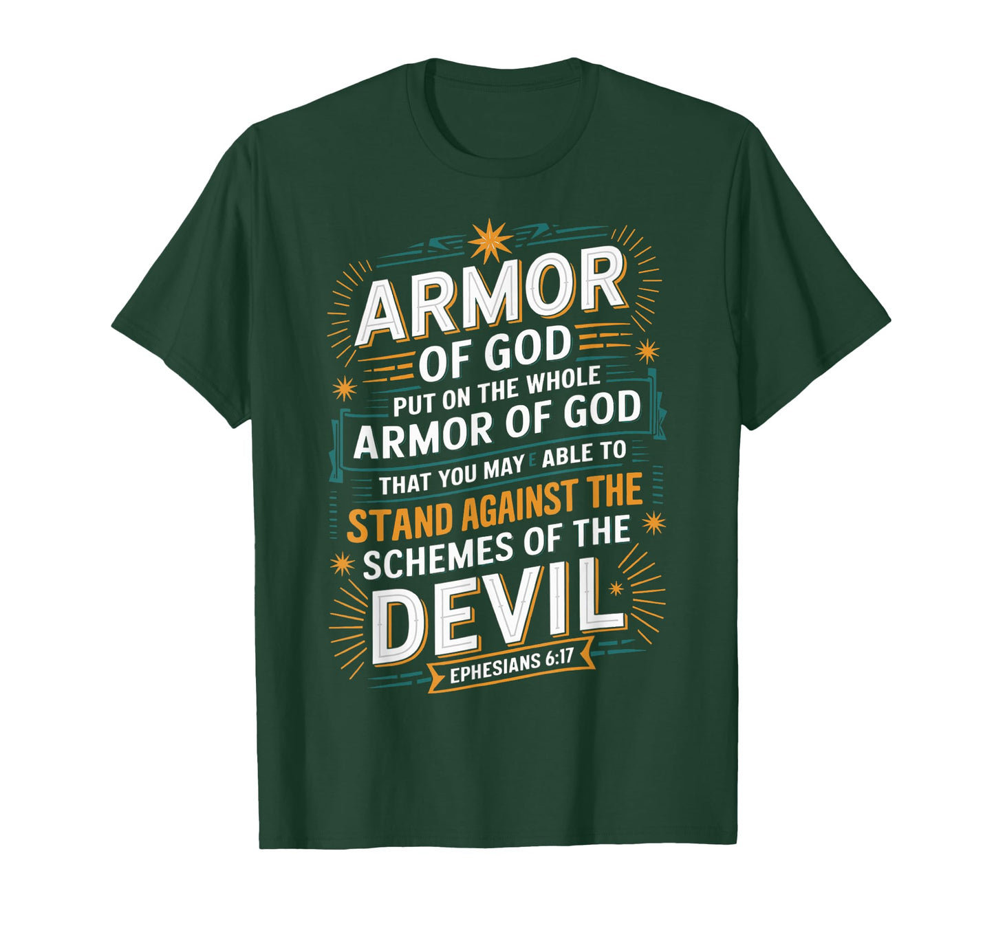 Armor of God Ephesians 6:17 Bible Verse Christian T-Shirt